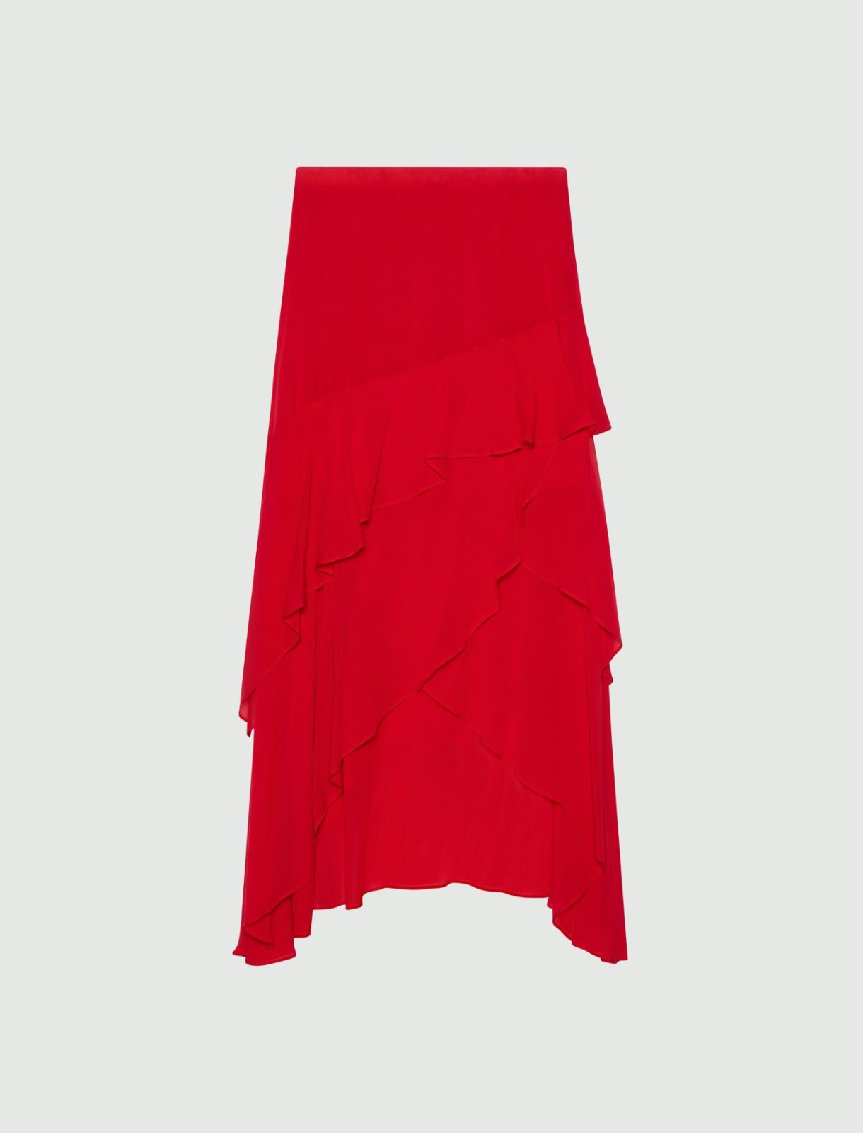 Long flounced skirt - RED - Marella