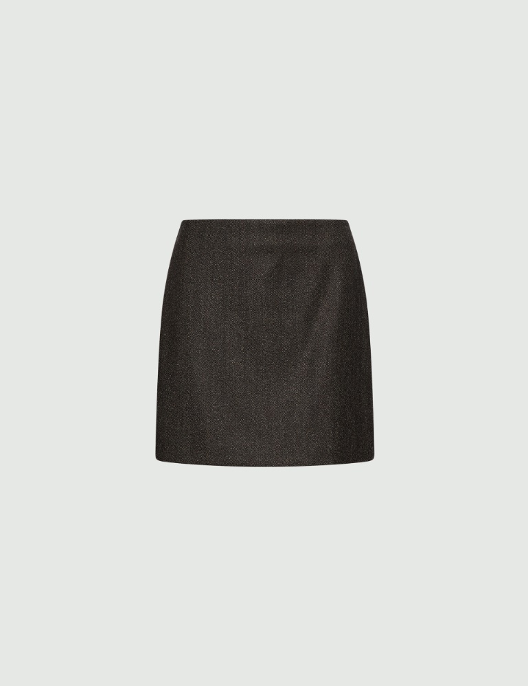 Mouliné wool-blend short skirt - Marella