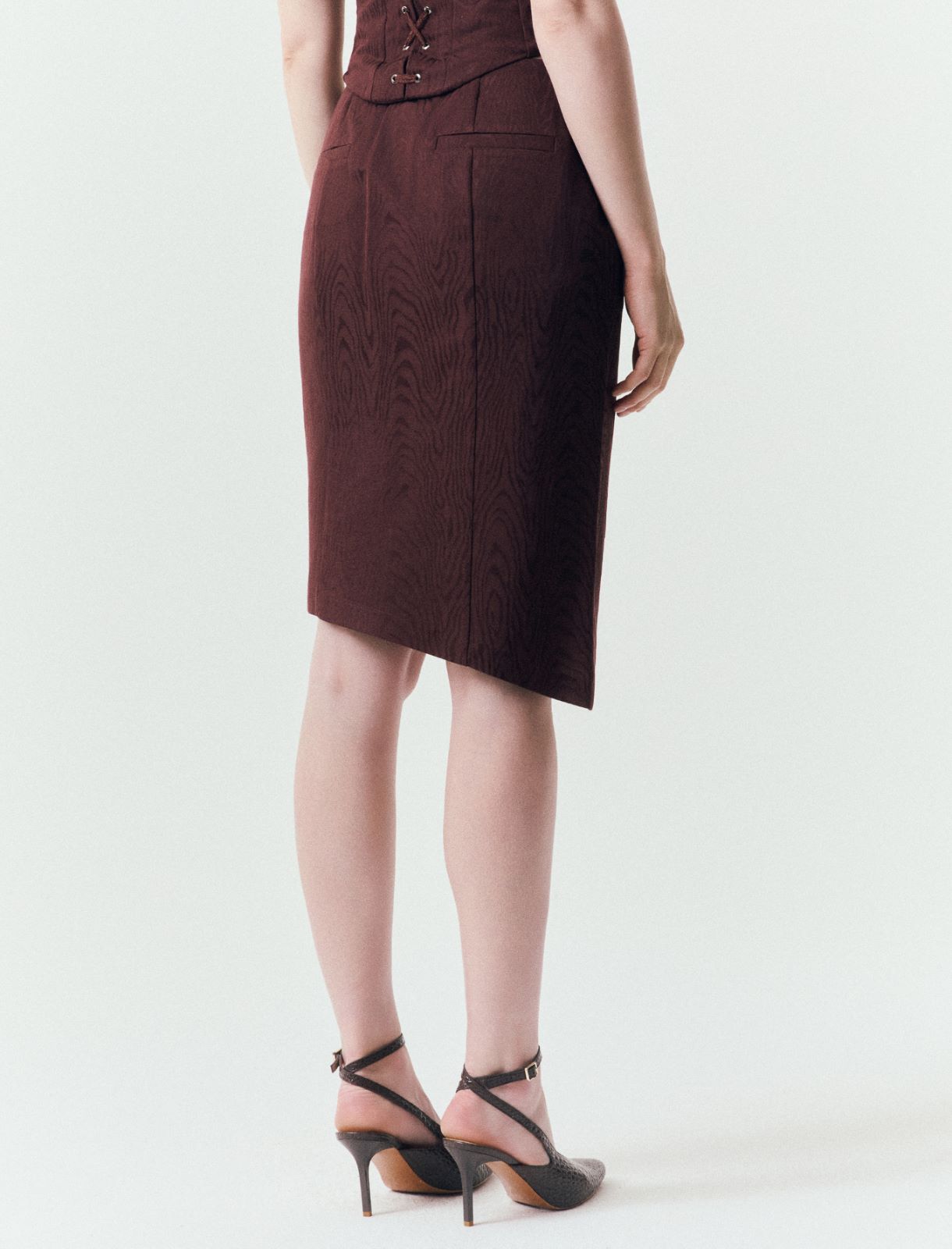 Asymmetric skirt - CHOCOLATE - Marella - 3
