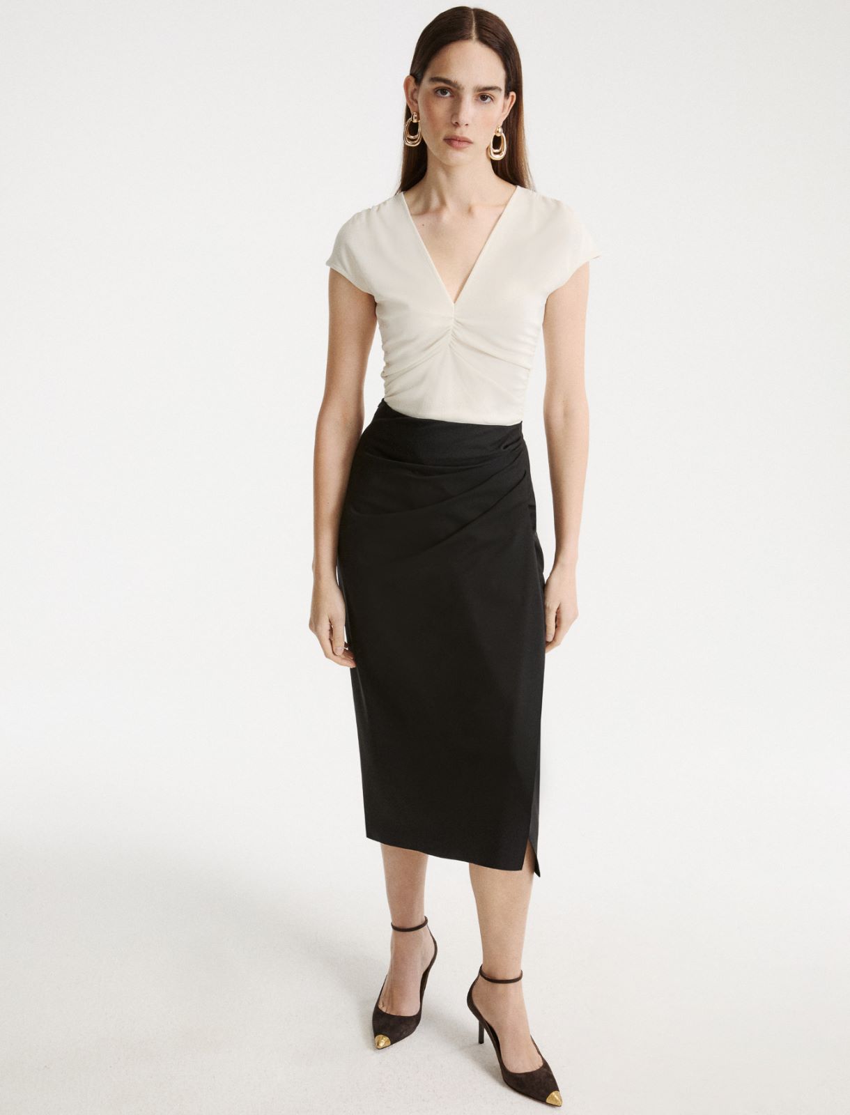 Stretch-wool pencil skirt - BLACK - Marella - 2