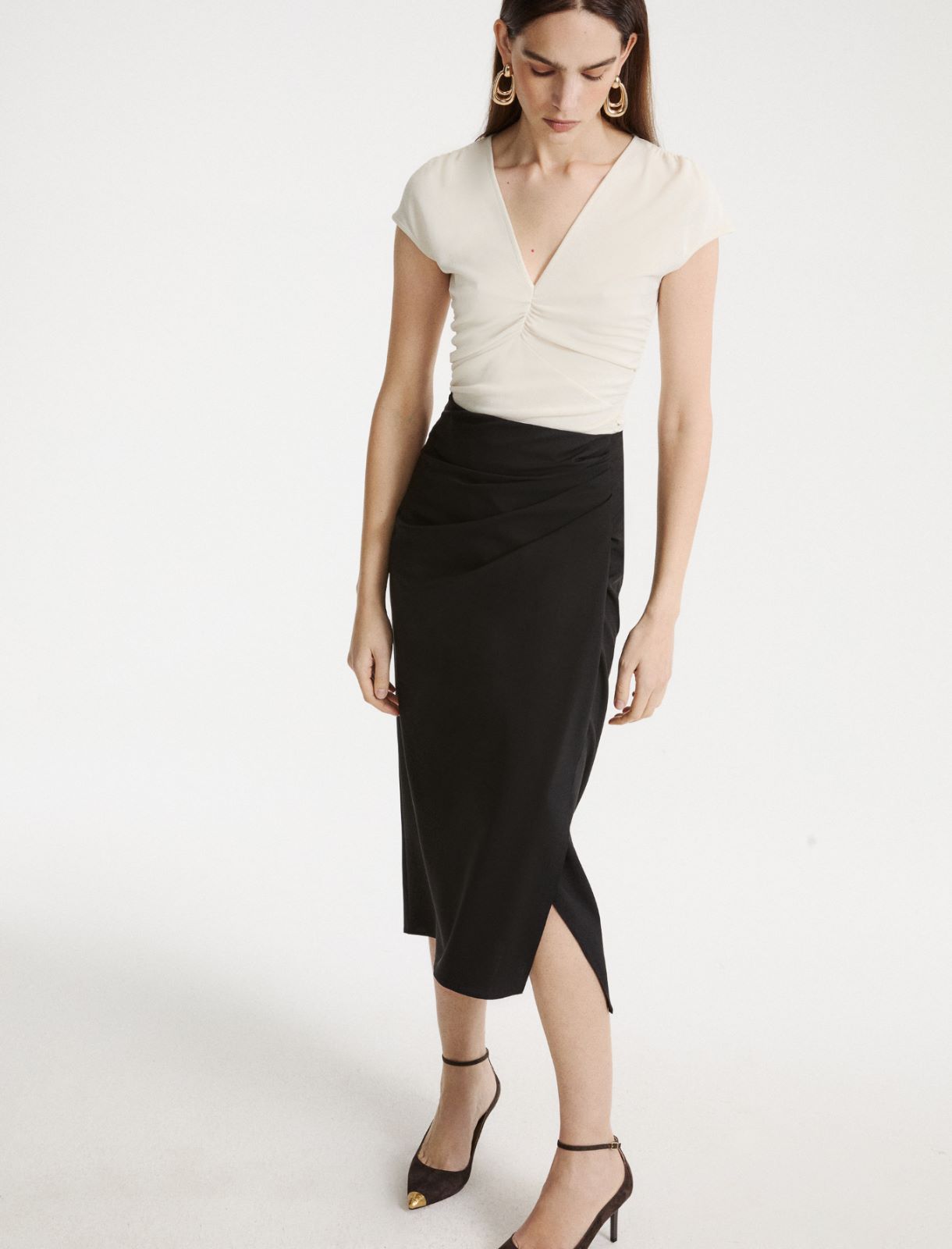 Stretch-wool pencil skirt - BLACK - Marella - 4