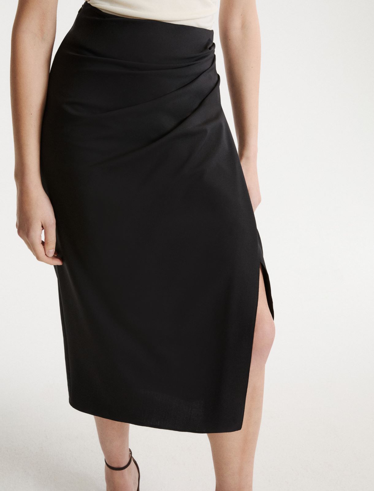 Stretch-wool pencil skirt - BLACK - Marella - 6