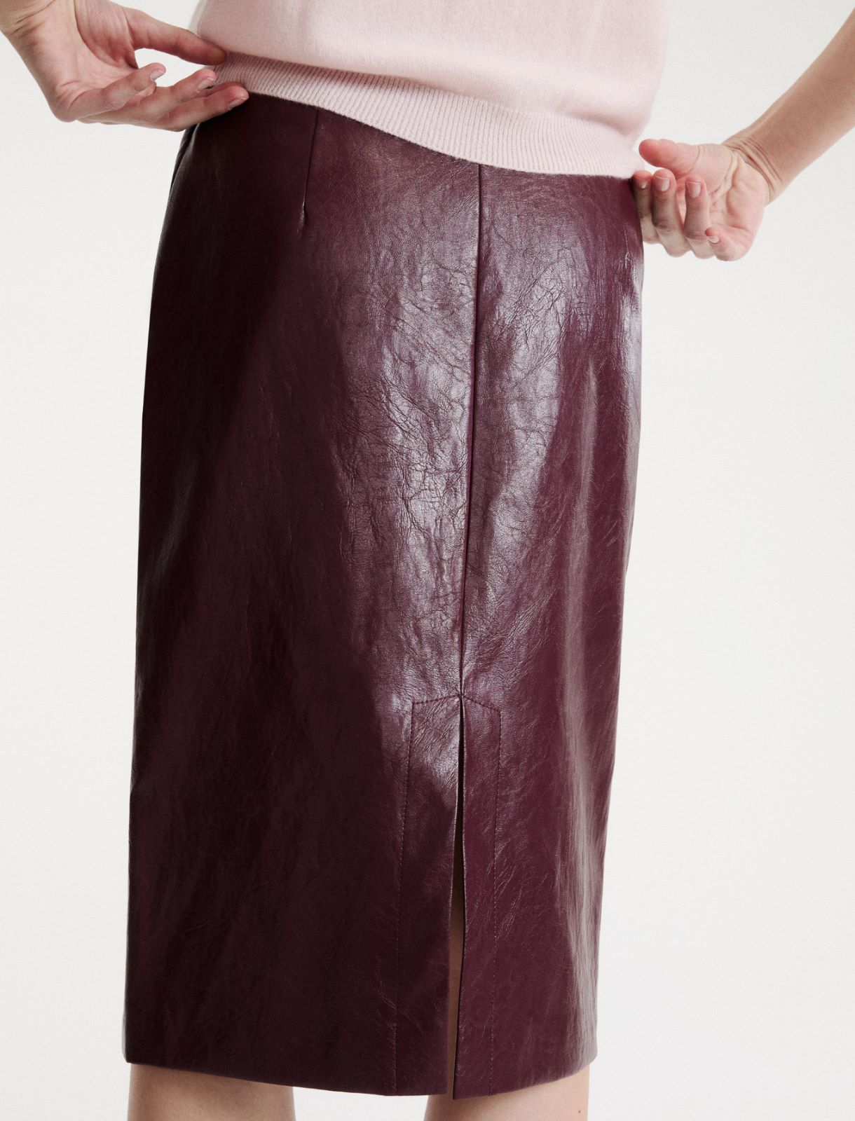 Jupe en soft rind effet vieilli - BORDEAUX - Marella - 5