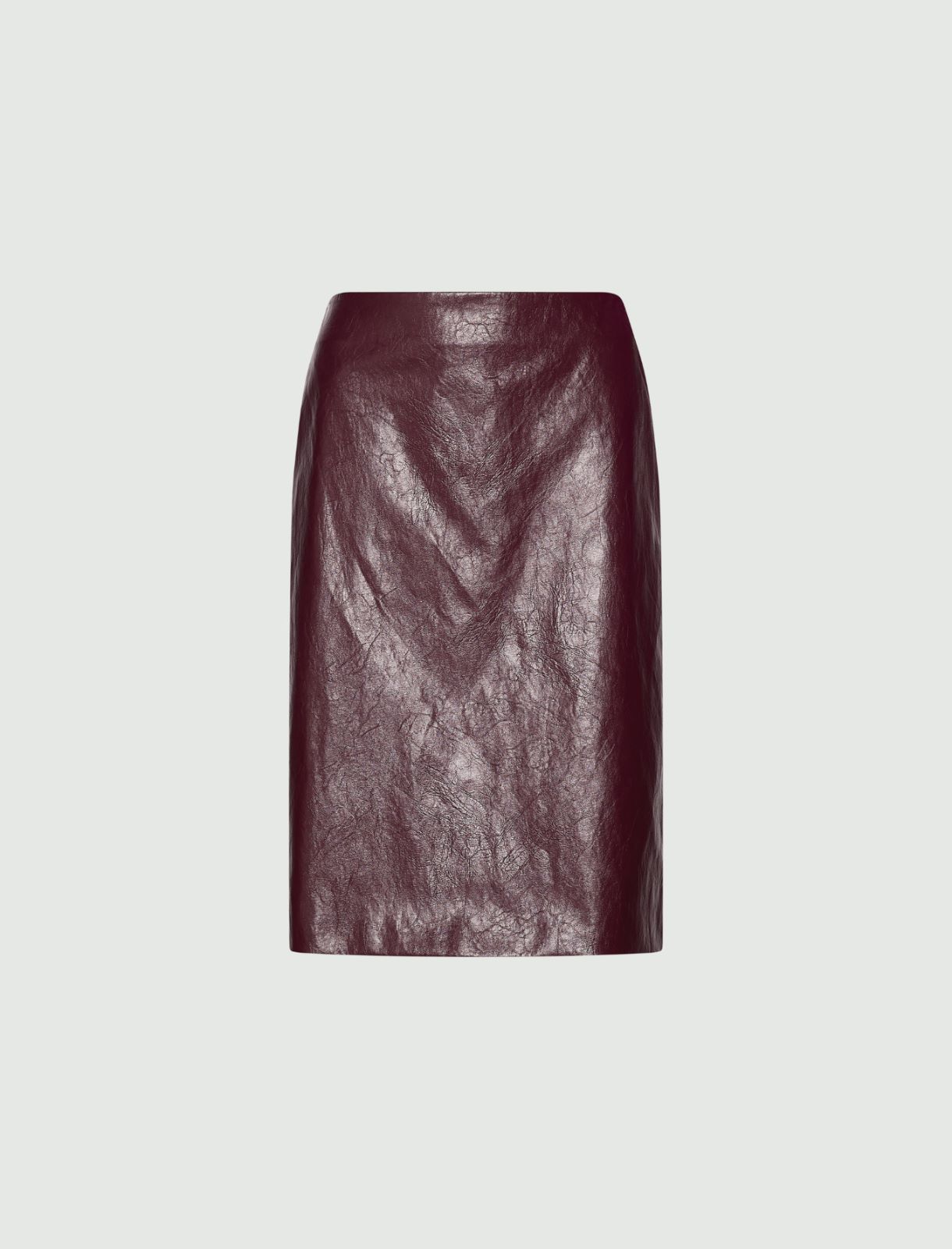 Aged-effect soft rind skirt - BORDEAUX - Marella