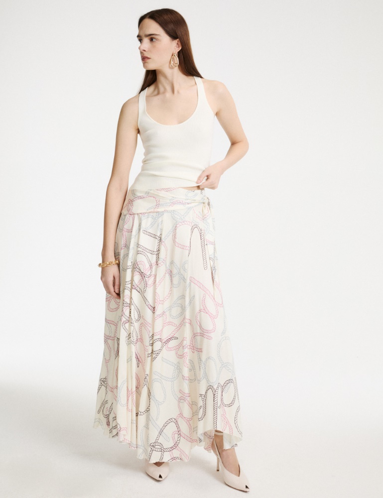 Flared printed twill skirt - Marella