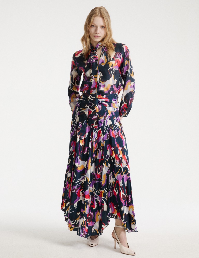 Flared printed twill skirt - Marella