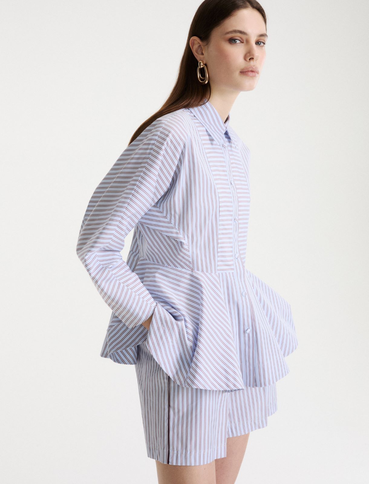 Poplin shirt with yoke - LIGHT BLUE - Marella - 4