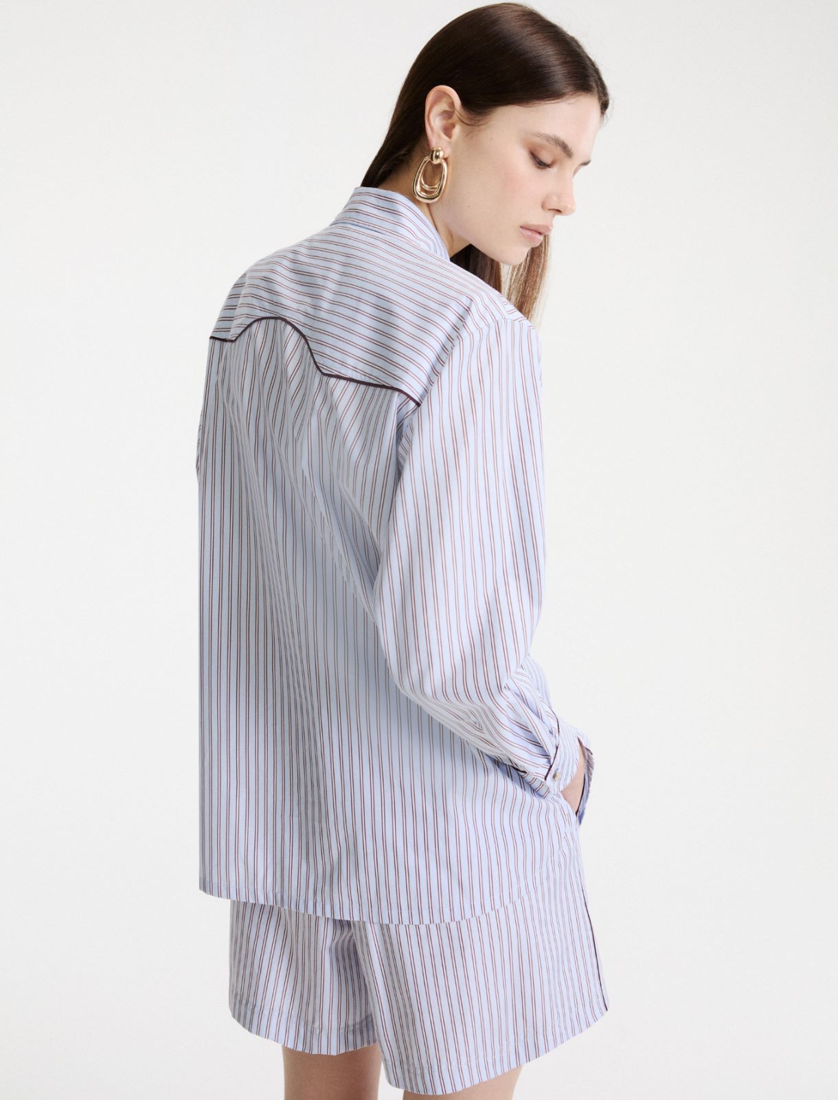 Poplin shirt with patch pockets - LIGHT BLUE - Marella - 3