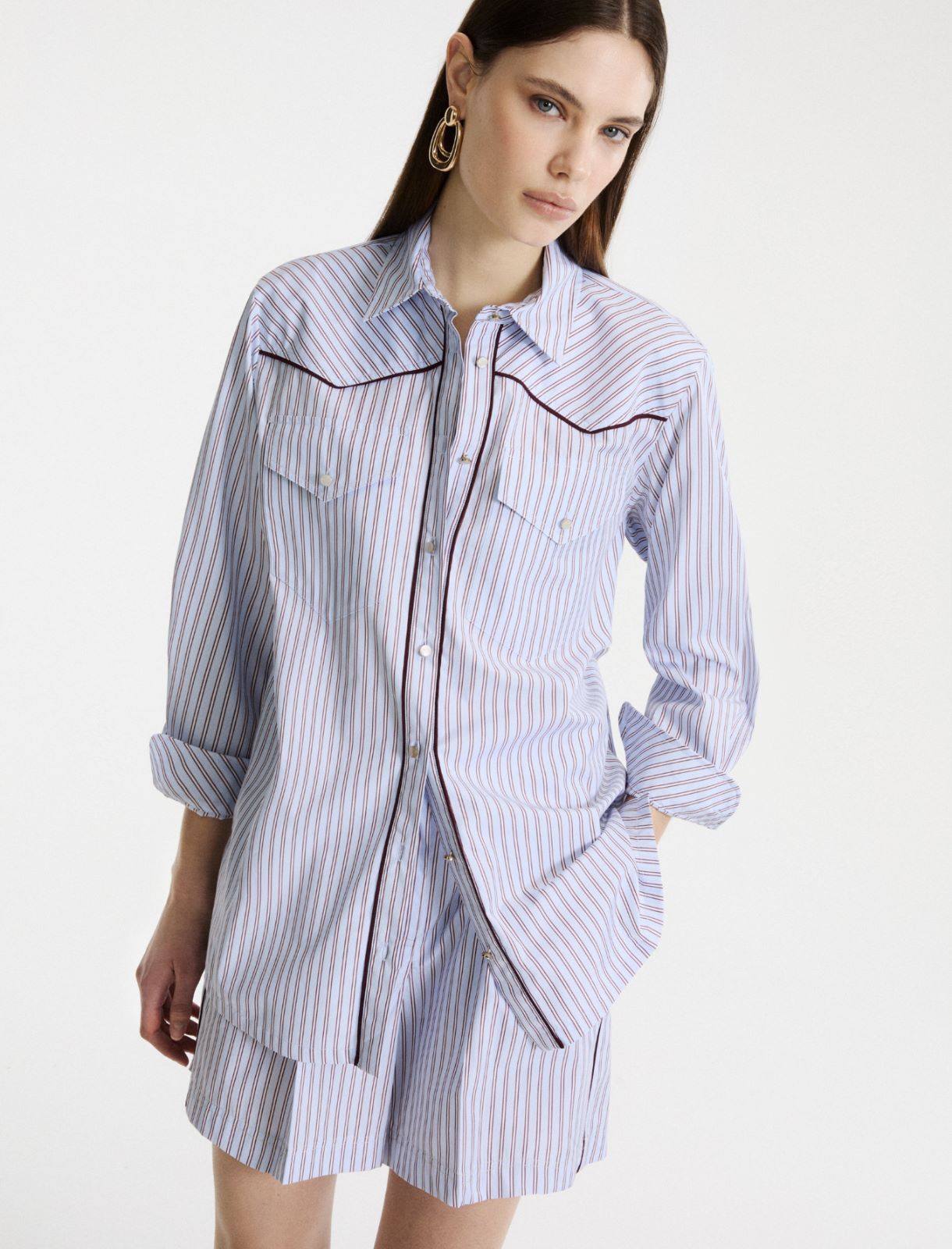 Poplin shirt with patch pockets - LIGHT BLUE - Marella - 4