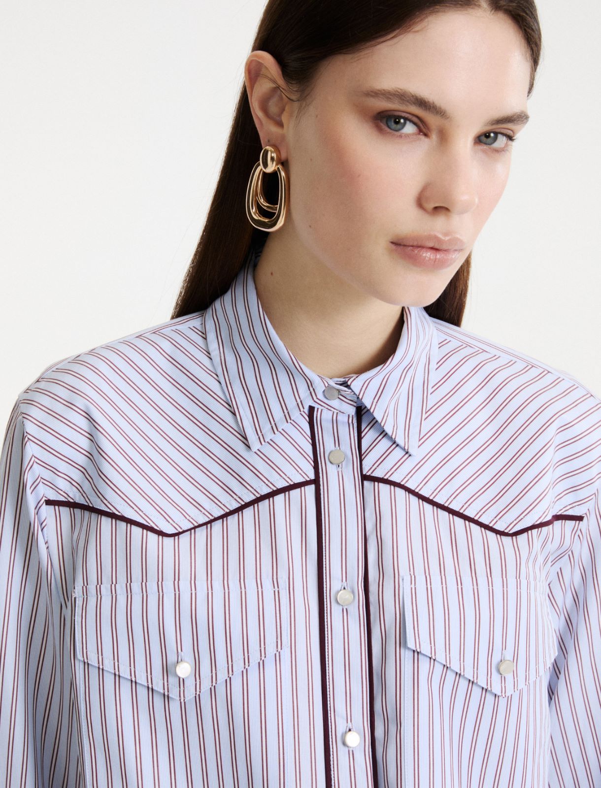 Poplin shirt with patch pockets - LIGHT BLUE - Marella - 5