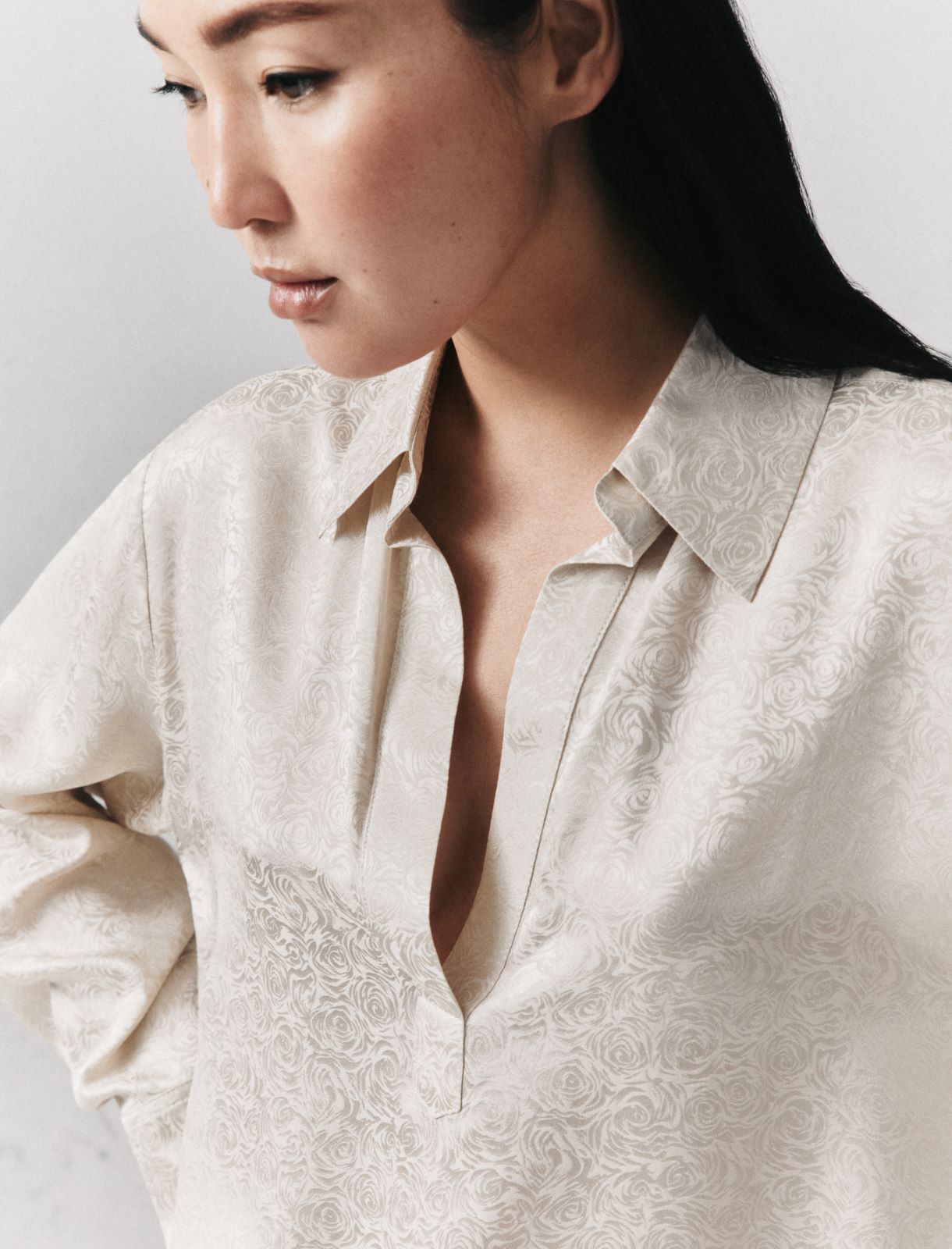 Pure silk jacquard polo shirt - TURTLEDOVE - Marella - 5