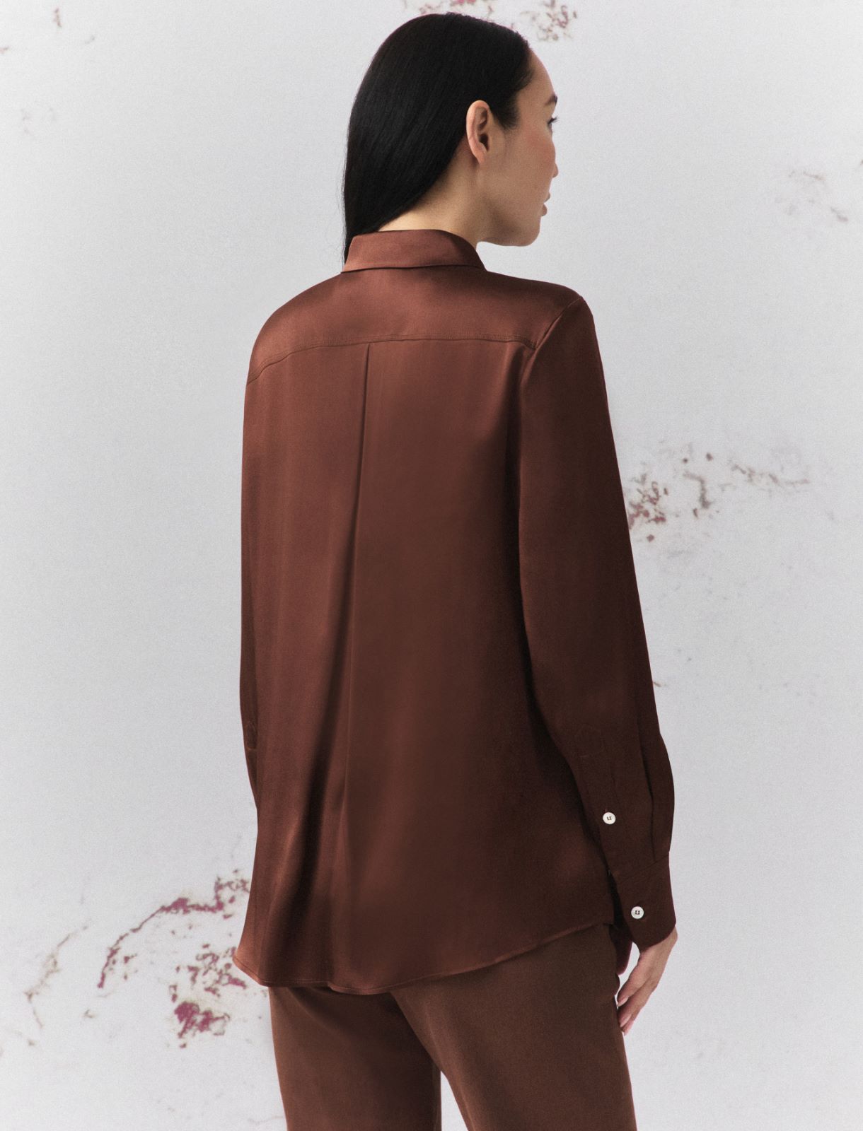 Silk-blend satin shirt - CARAMEL - Marella - 3