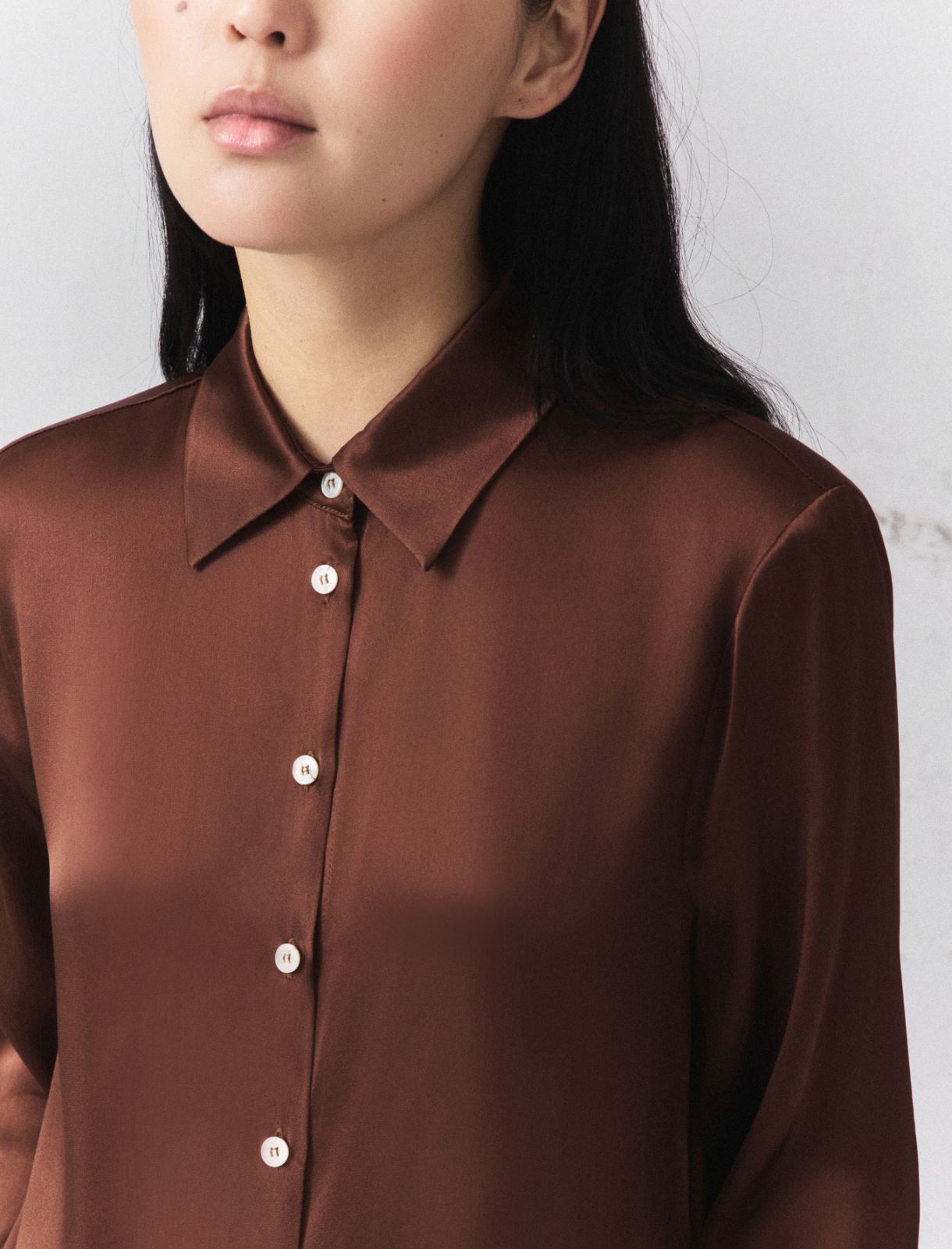Silk-blend satin shirt - CARAMEL - Marella - 5