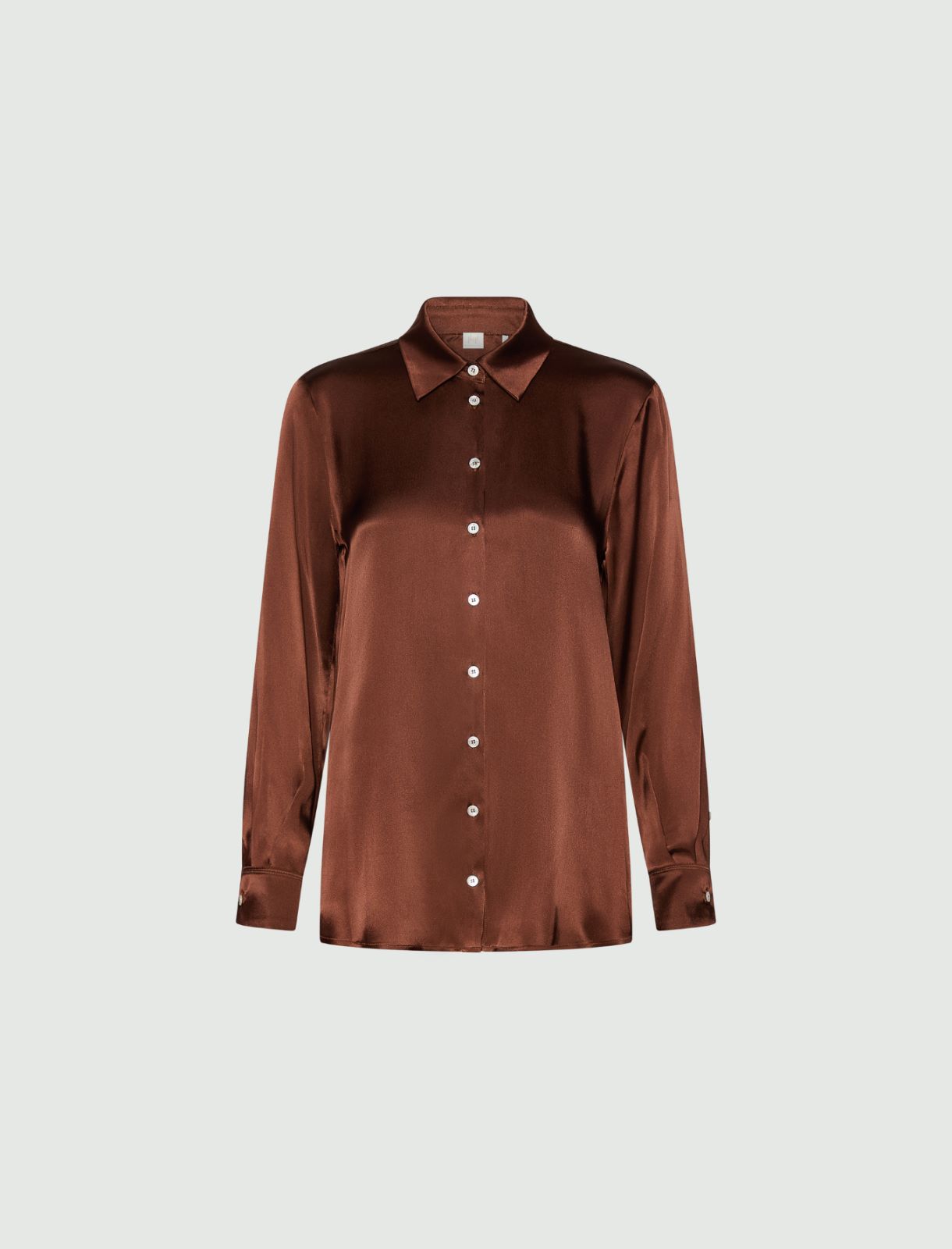 Silk-blend satin shirt - CARAMEL - Marella