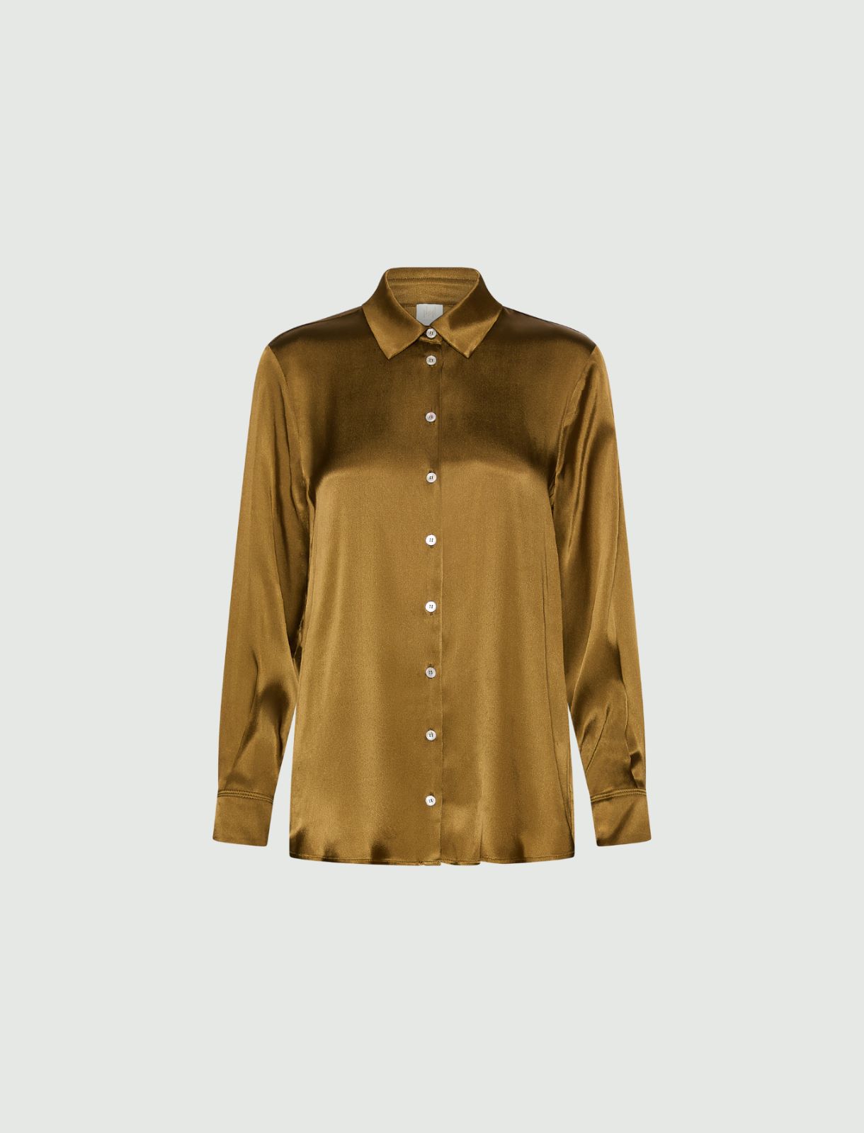 Silk-blend satin shirt - OIL GREEN - Marella