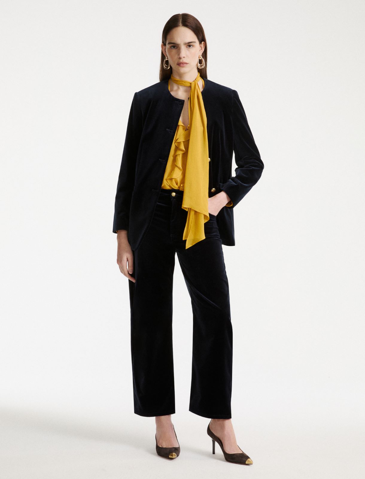 Camicia in georgette con rouche - GIALLO - Marella - 2