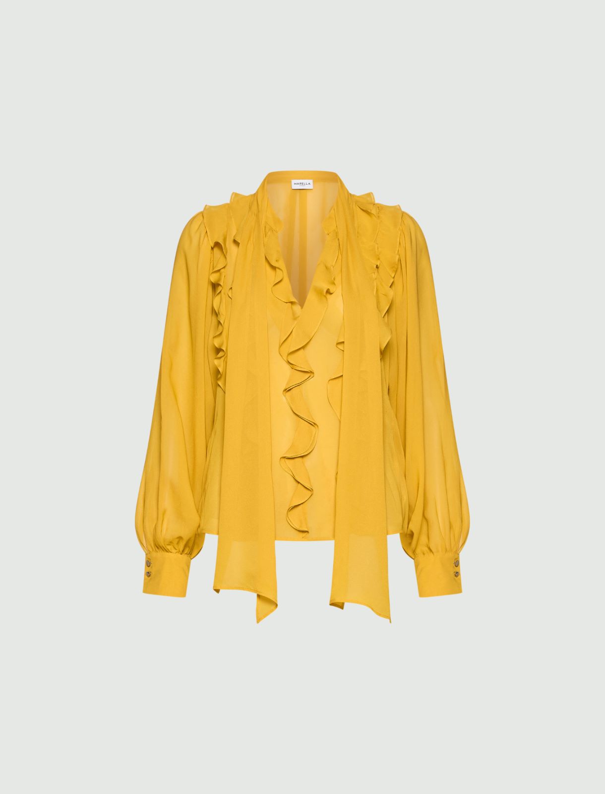 Camicia in georgette con rouche - GIALLO - Marella