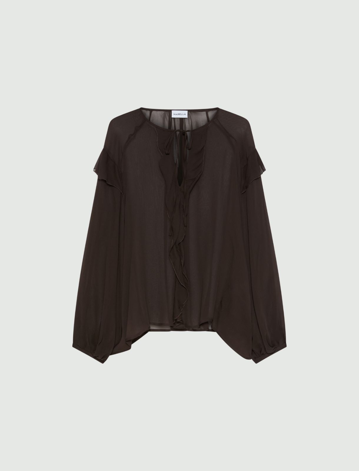Flounced blouse - BROWN - Marella