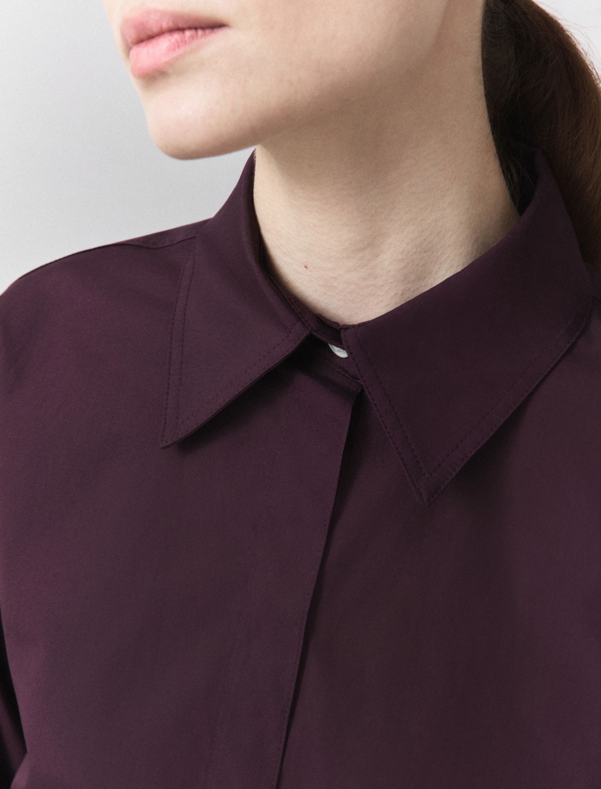 Pure cotton poplin shirt - BLACKBERRY - Marella - 5