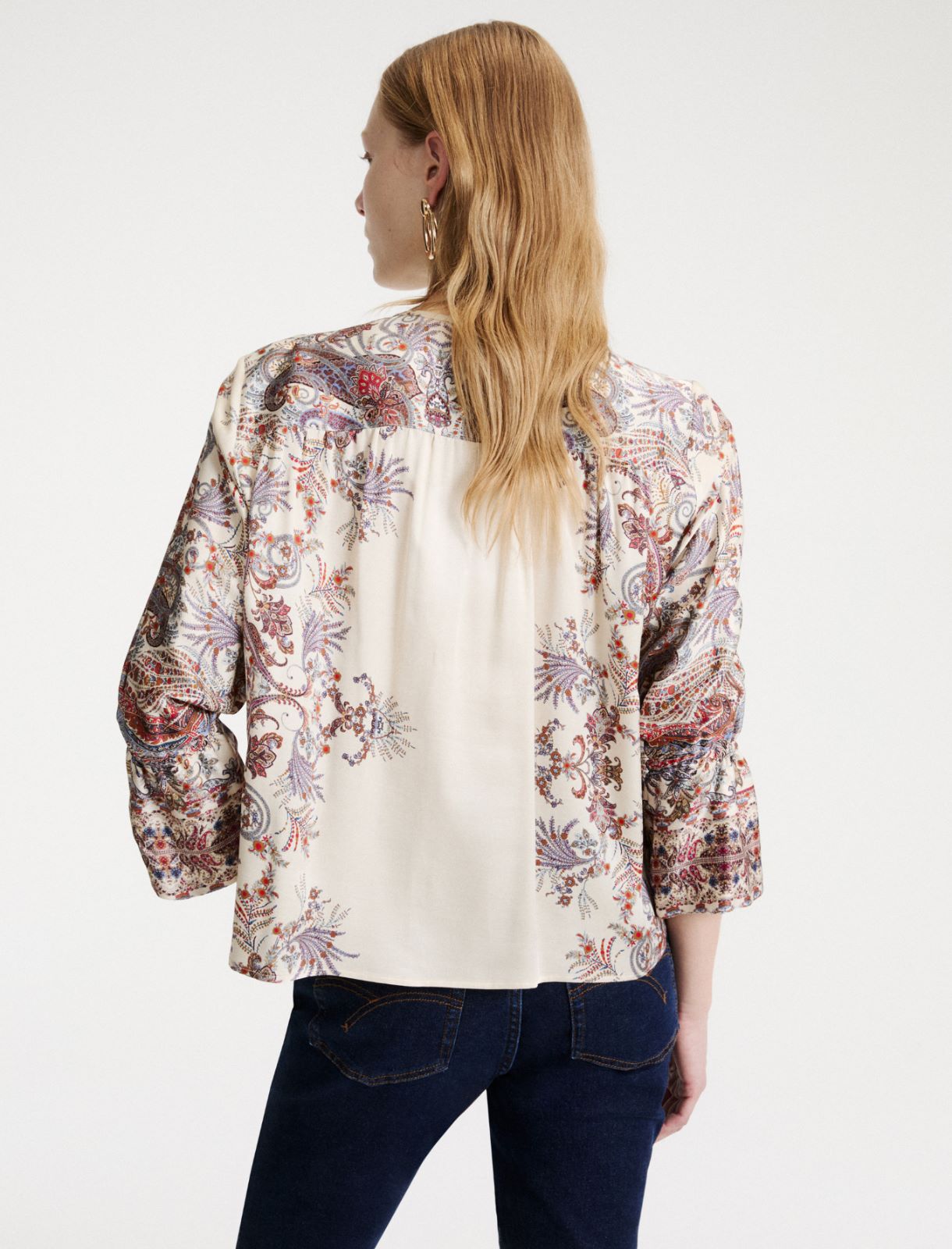 Printed satin shirt - CREAM - Marella - 3