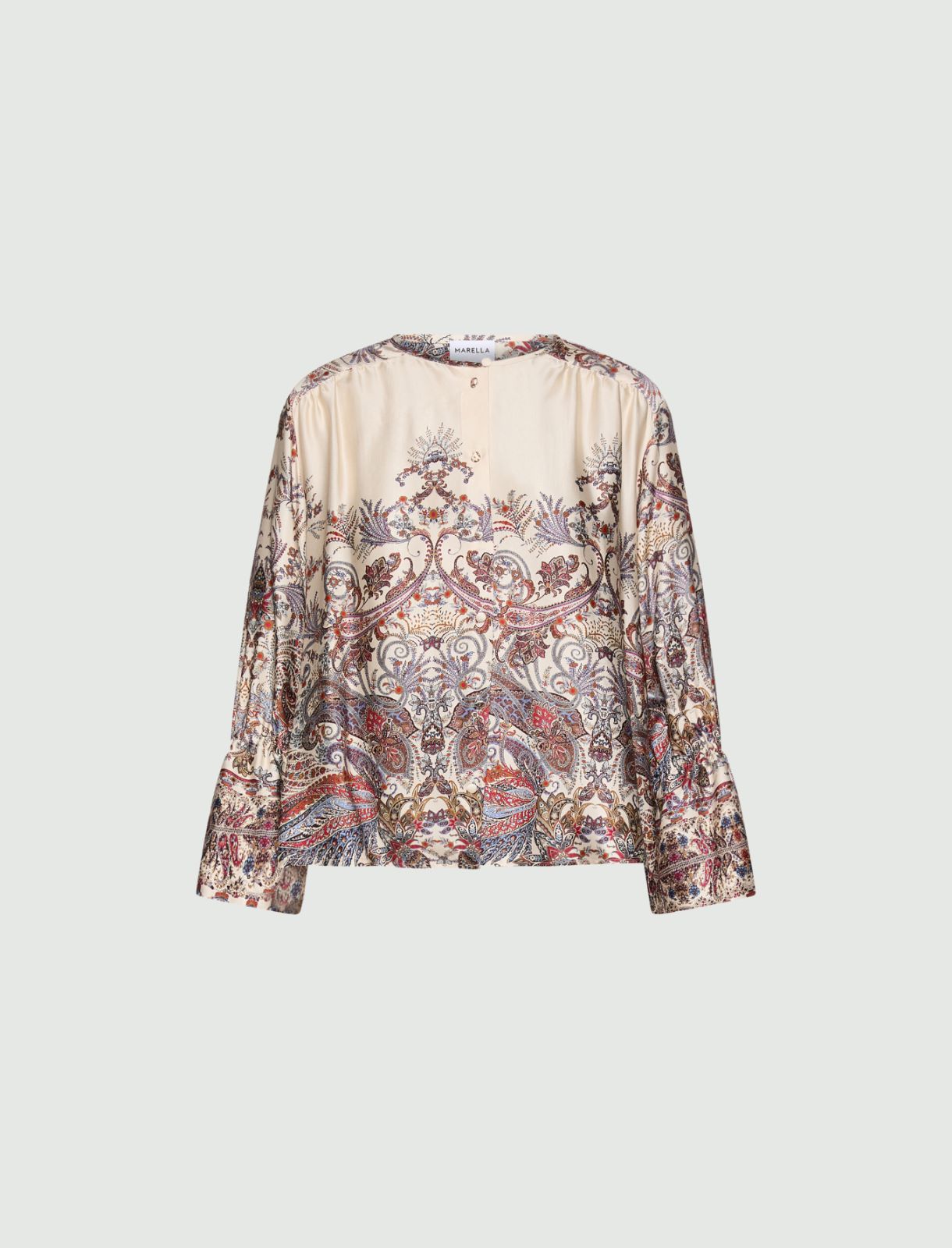 Printed satin shirt - CREAM - Marella