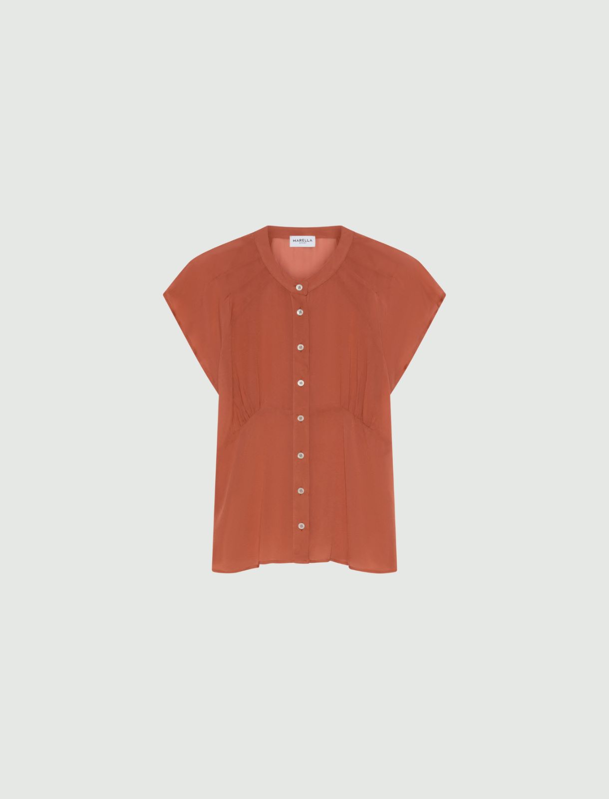 Hemdbluse aus Georgette - TERRAKOTTA - Marella