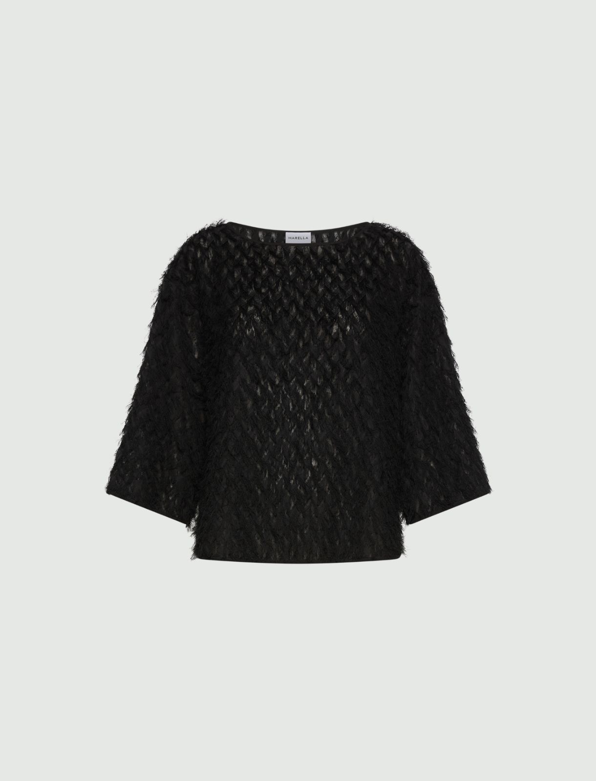 T-shirt in fil coupé - NERO - Marella