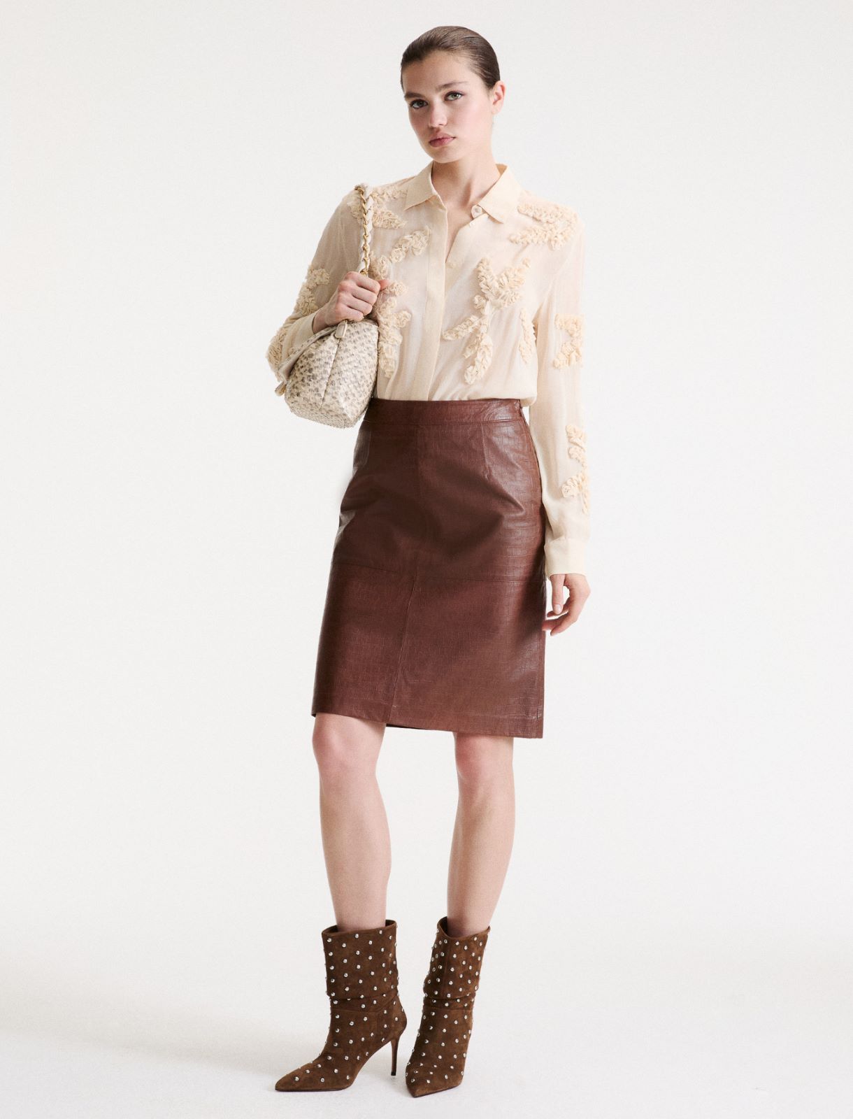 Long embroidered shirt - CREAM - Marella - 2