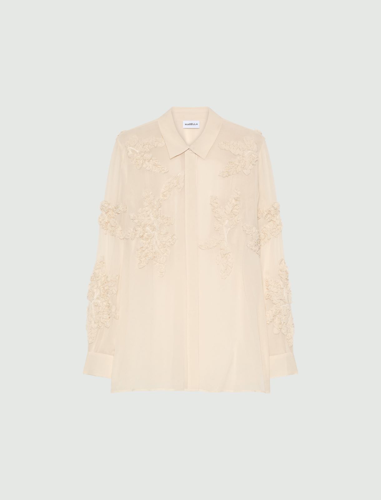 Long embroidered shirt - CREAM - Marella