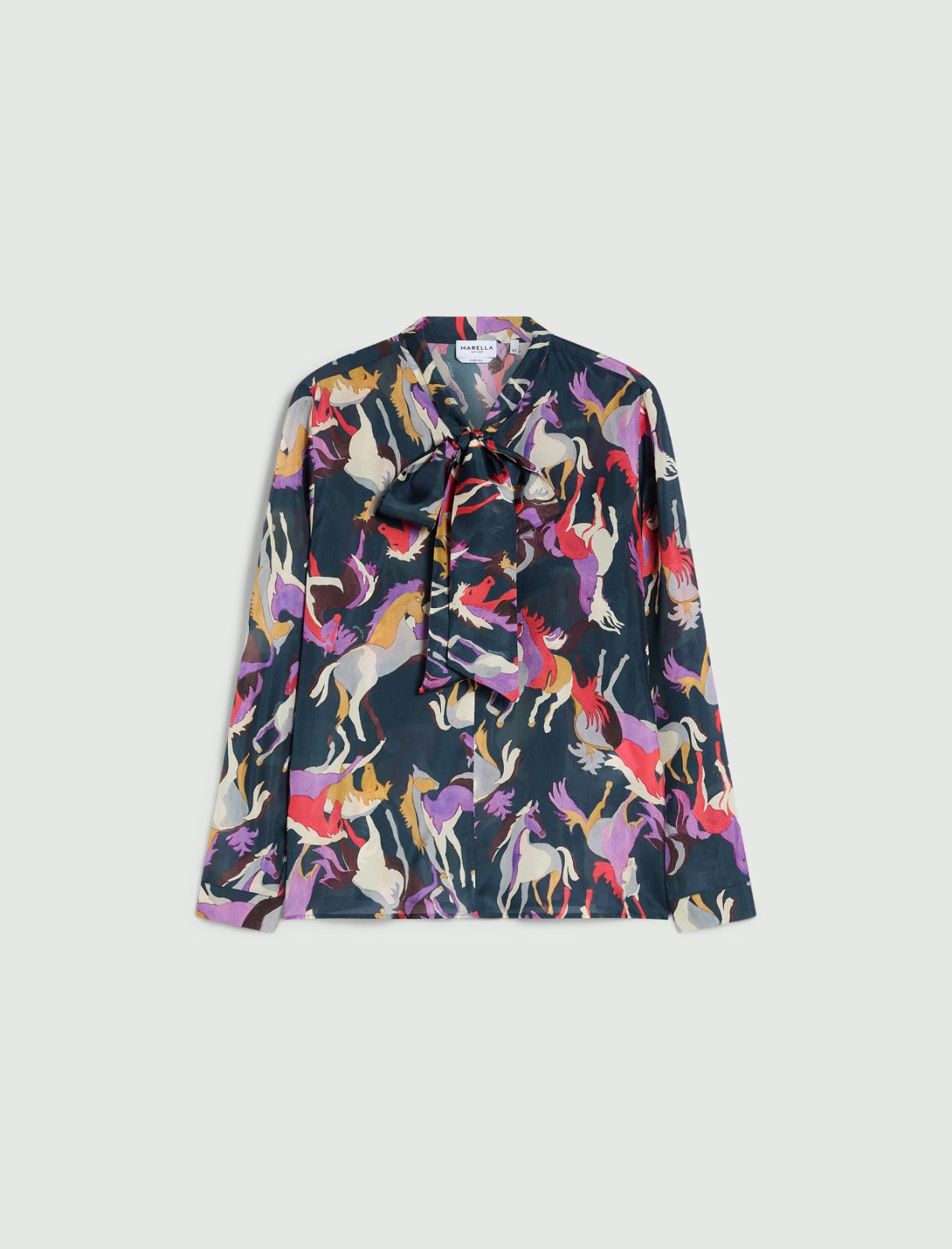 Hemdbluse aus Habotai-Seide - BLAU - Marella