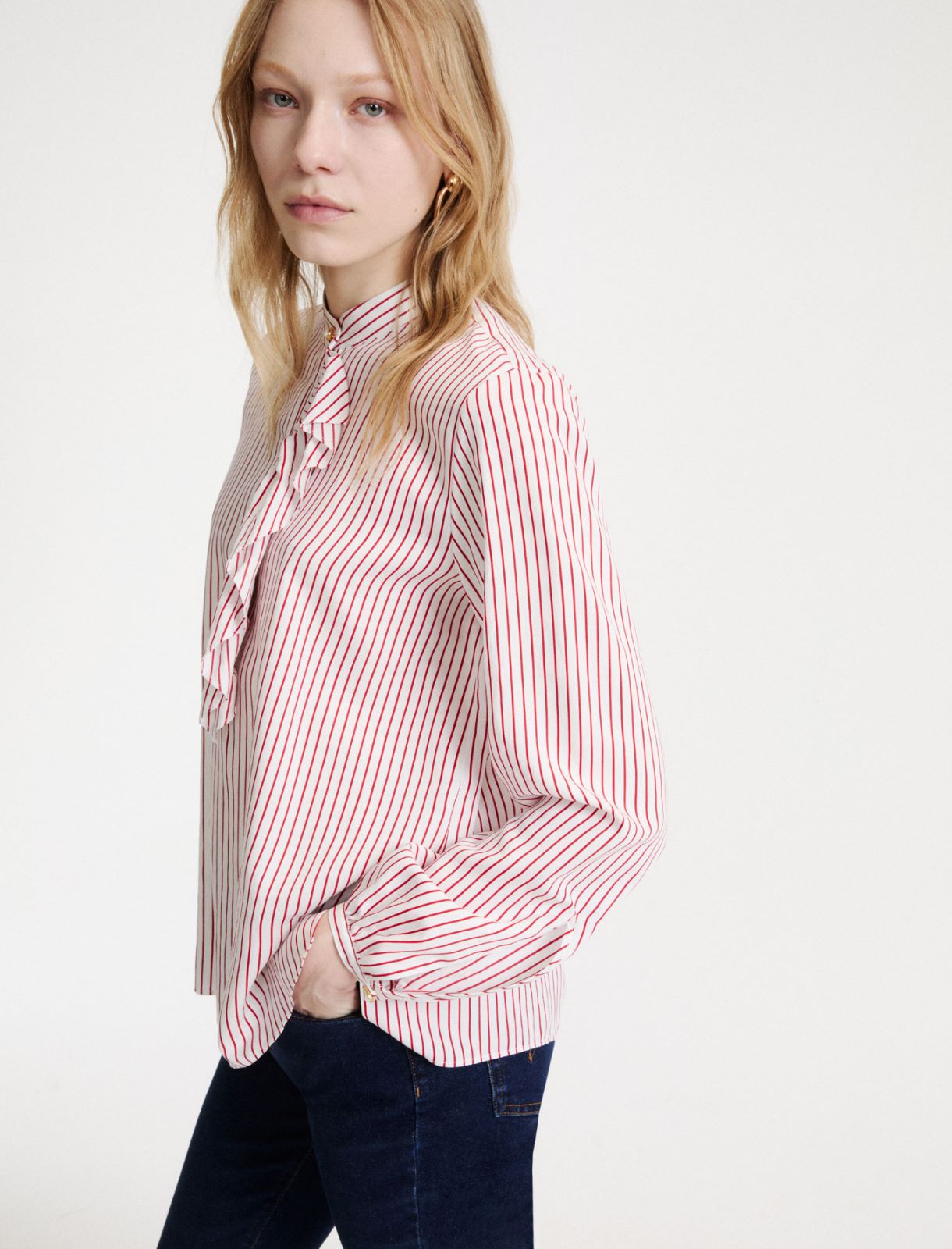 Twill blouse - RED - Marella - 4