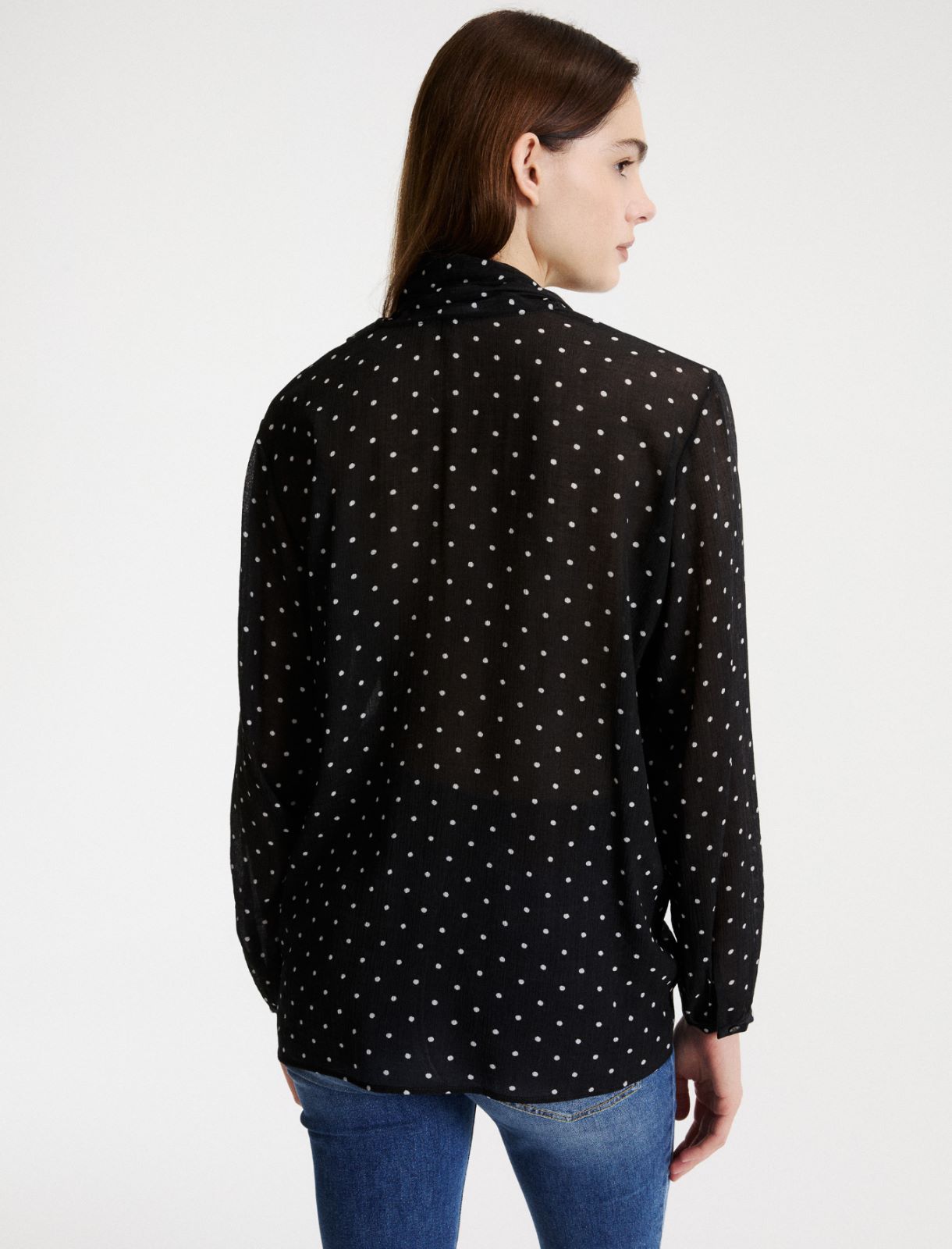 Blusa in creponne stampato - NERO - Marella - 3
