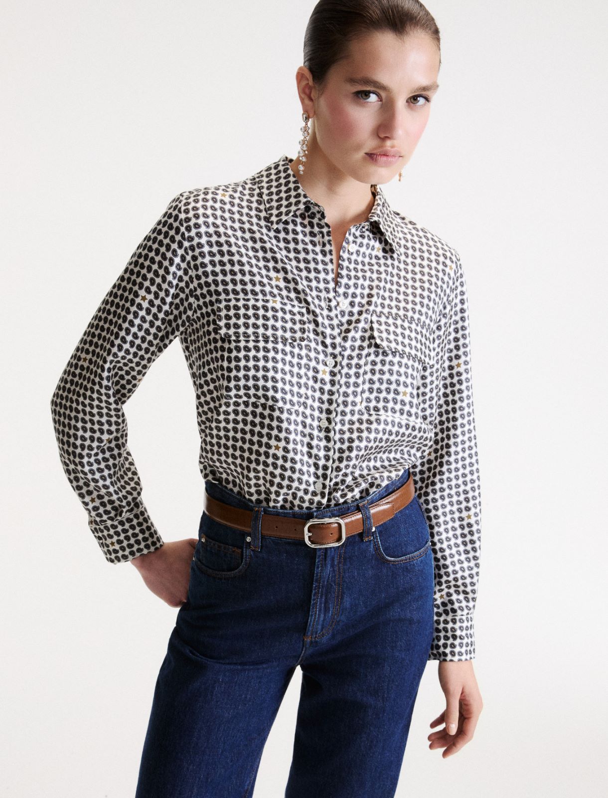 Printed silk shirt - WOOL WHITE - Marella - 4