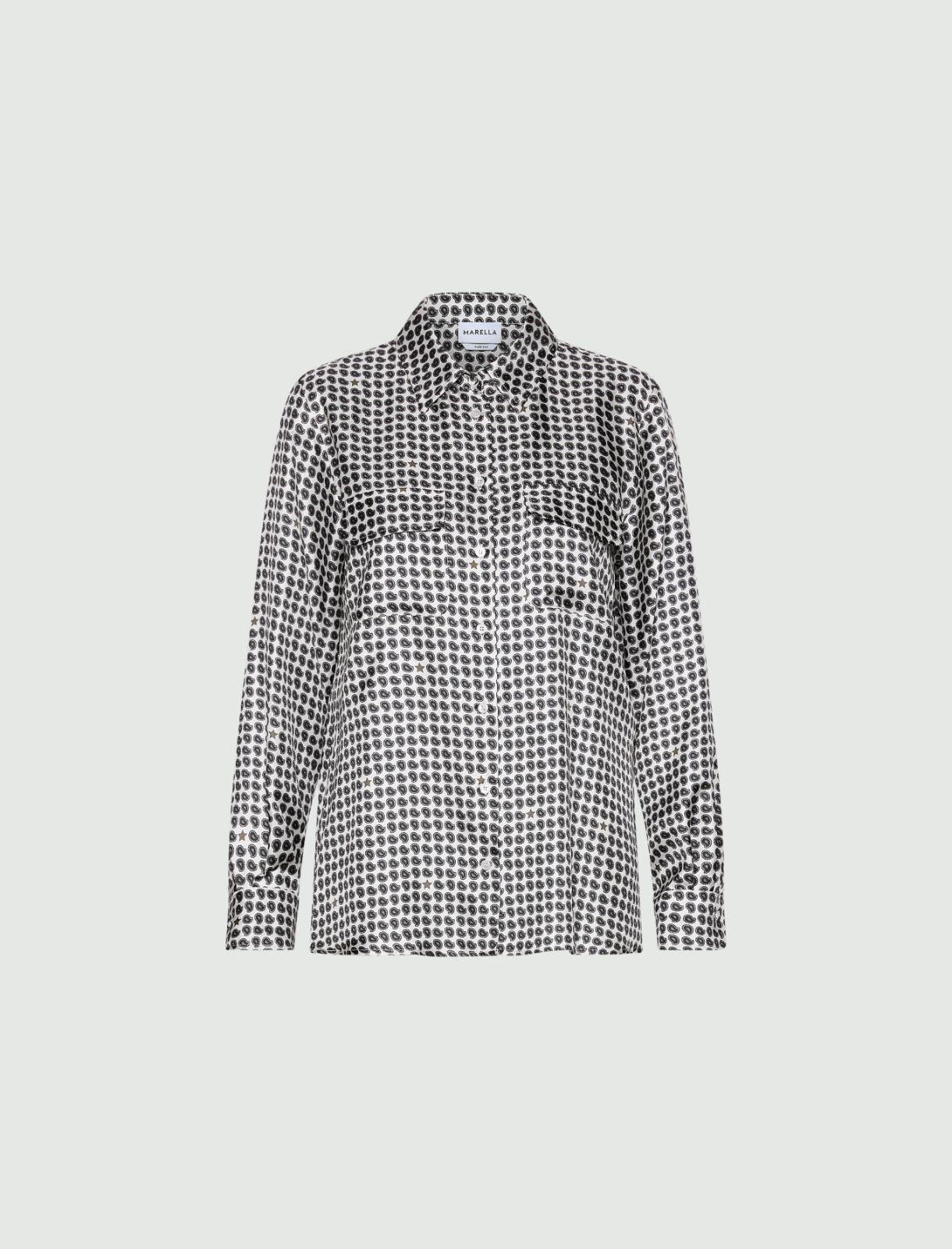 Printed silk shirt - WOOL WHITE - Marella