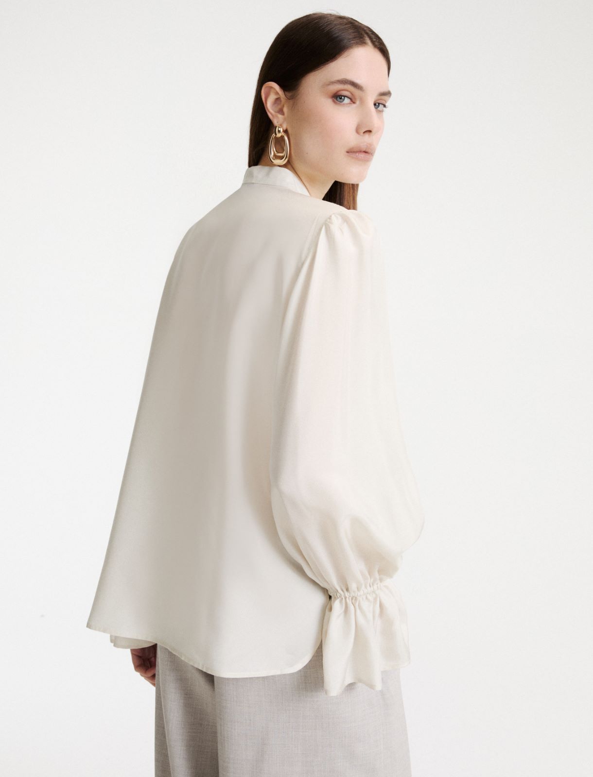 Habutai silk shirt - WHITE - Marella - 3