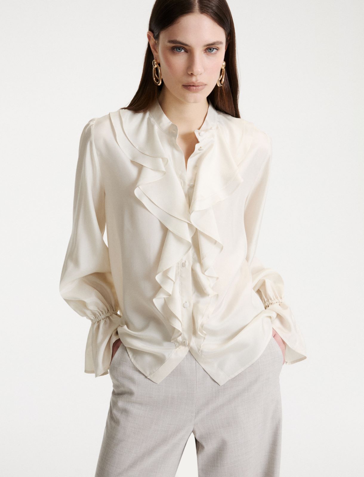 Habutai silk shirt - WHITE - Marella - 4