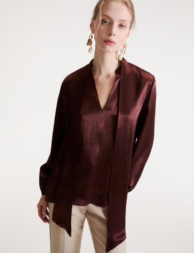 Blusa in raso con sciarpina - Marella