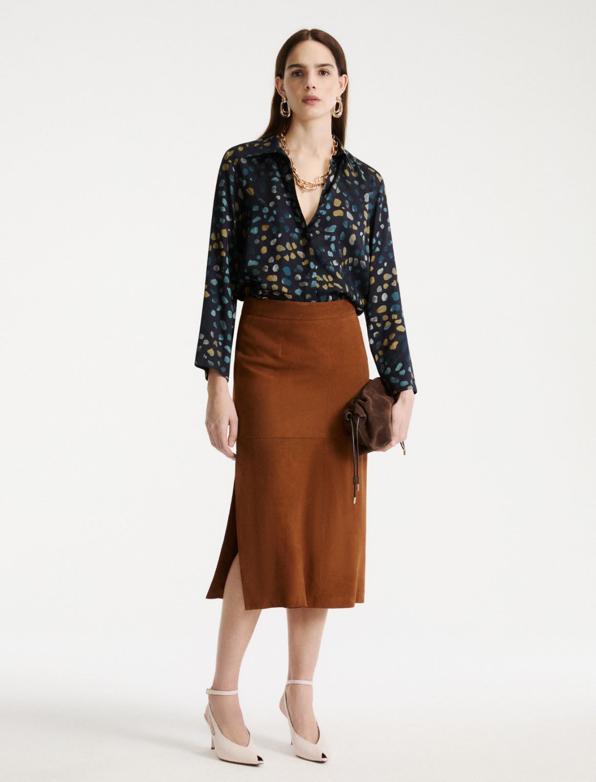 Camicia in twill stampato - NAVY - Marella - 2