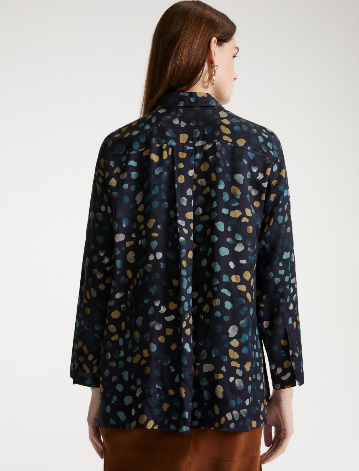 Camicia in twill stampato - NAVY - Marella - 3