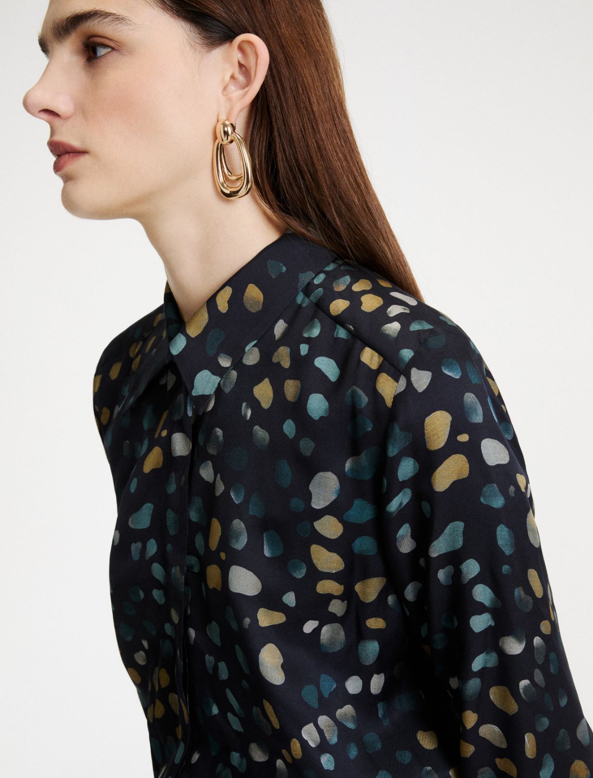Camicia in twill stampato - NAVY - Marella - 5