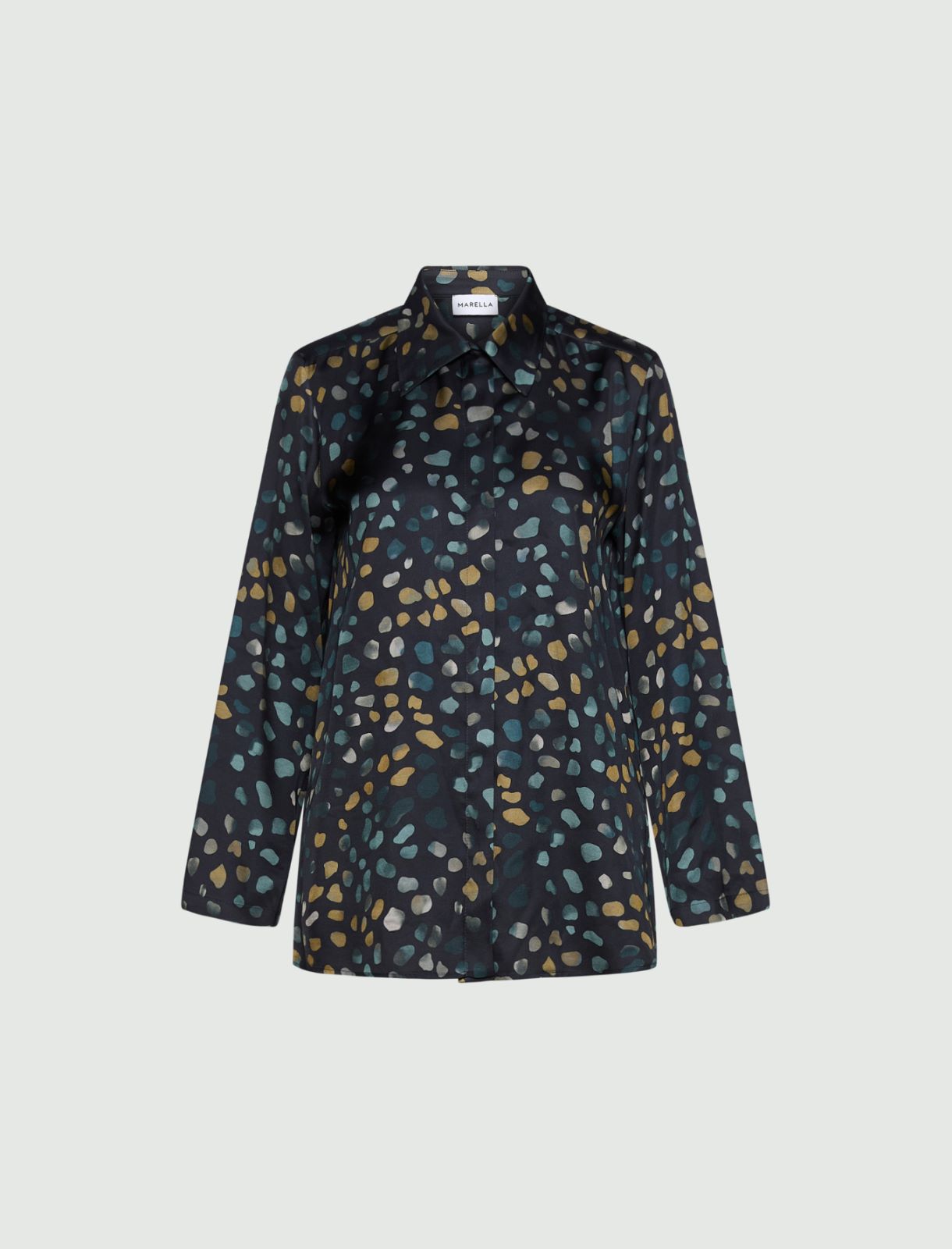 Camicia in twill stampato - NAVY - Marella
