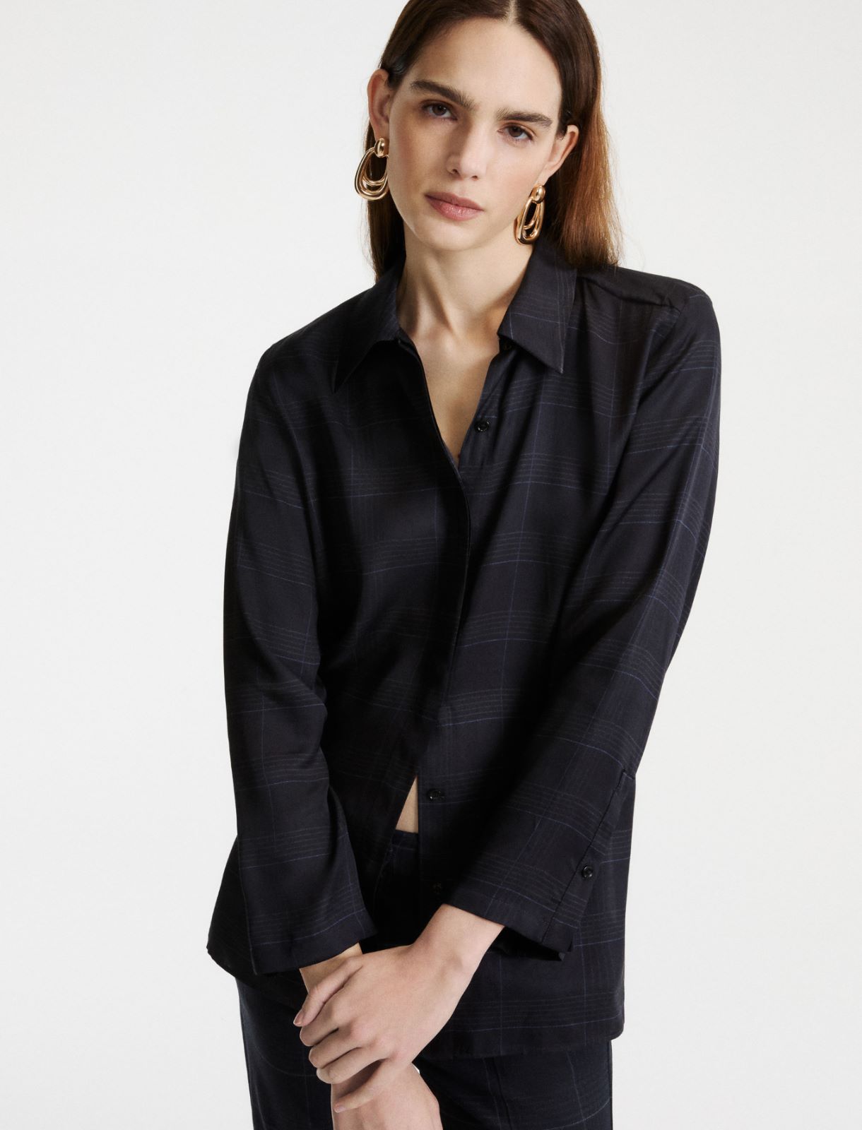 Printed twill shirt - NAVY - Marella - 4