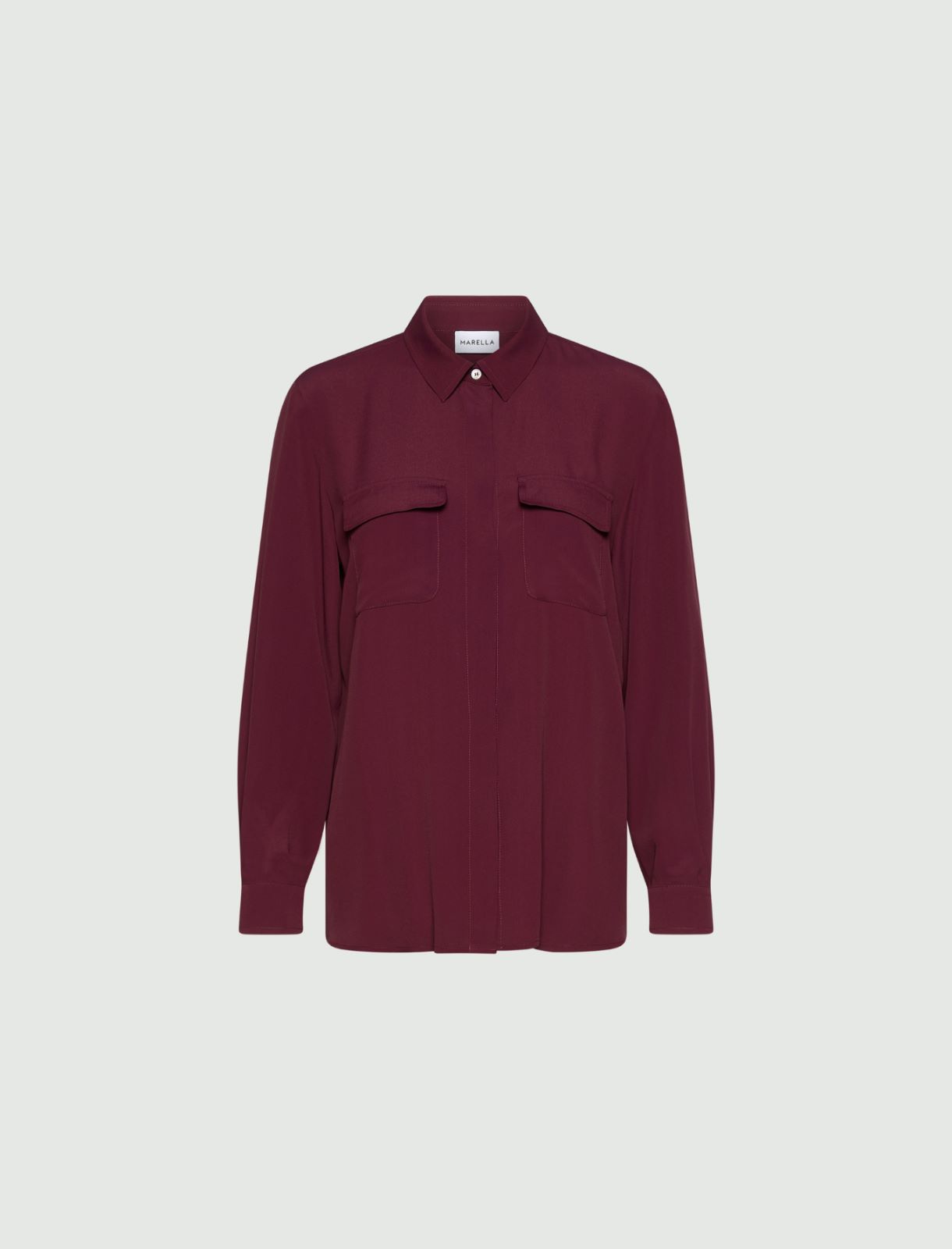Hemdbluse mit Brusttaschen aus Seidenmischung - BORDEAUX - Marella