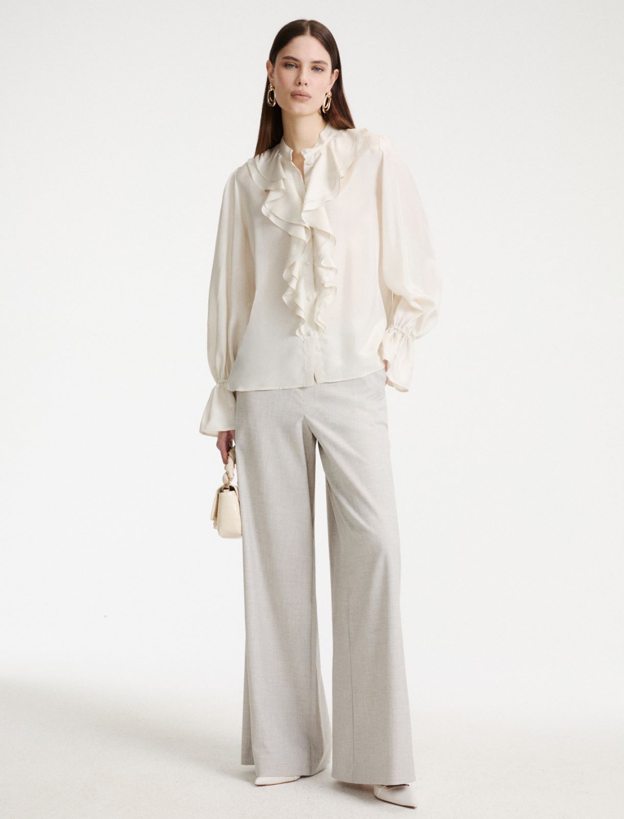 Wide-Leg-Hose - HELLGRAU - Marella - 2