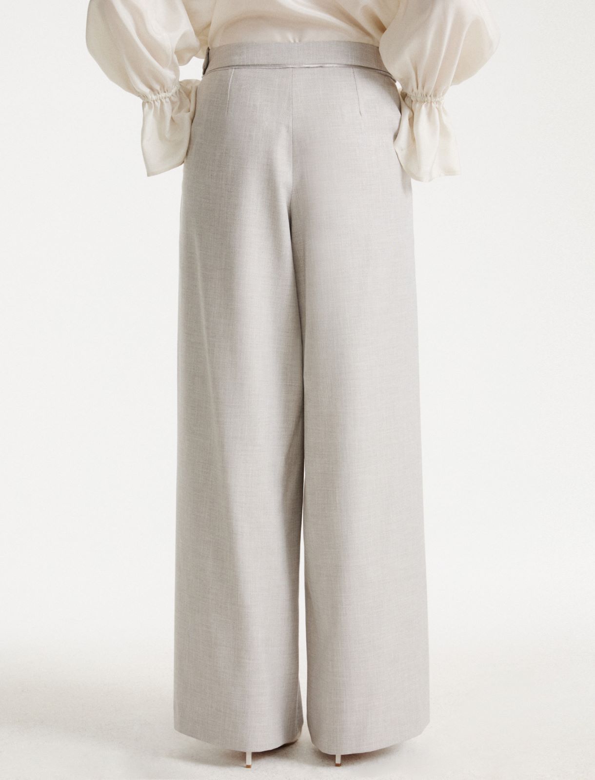 Wide-Leg-Hose - HELLGRAU - Marella - 3