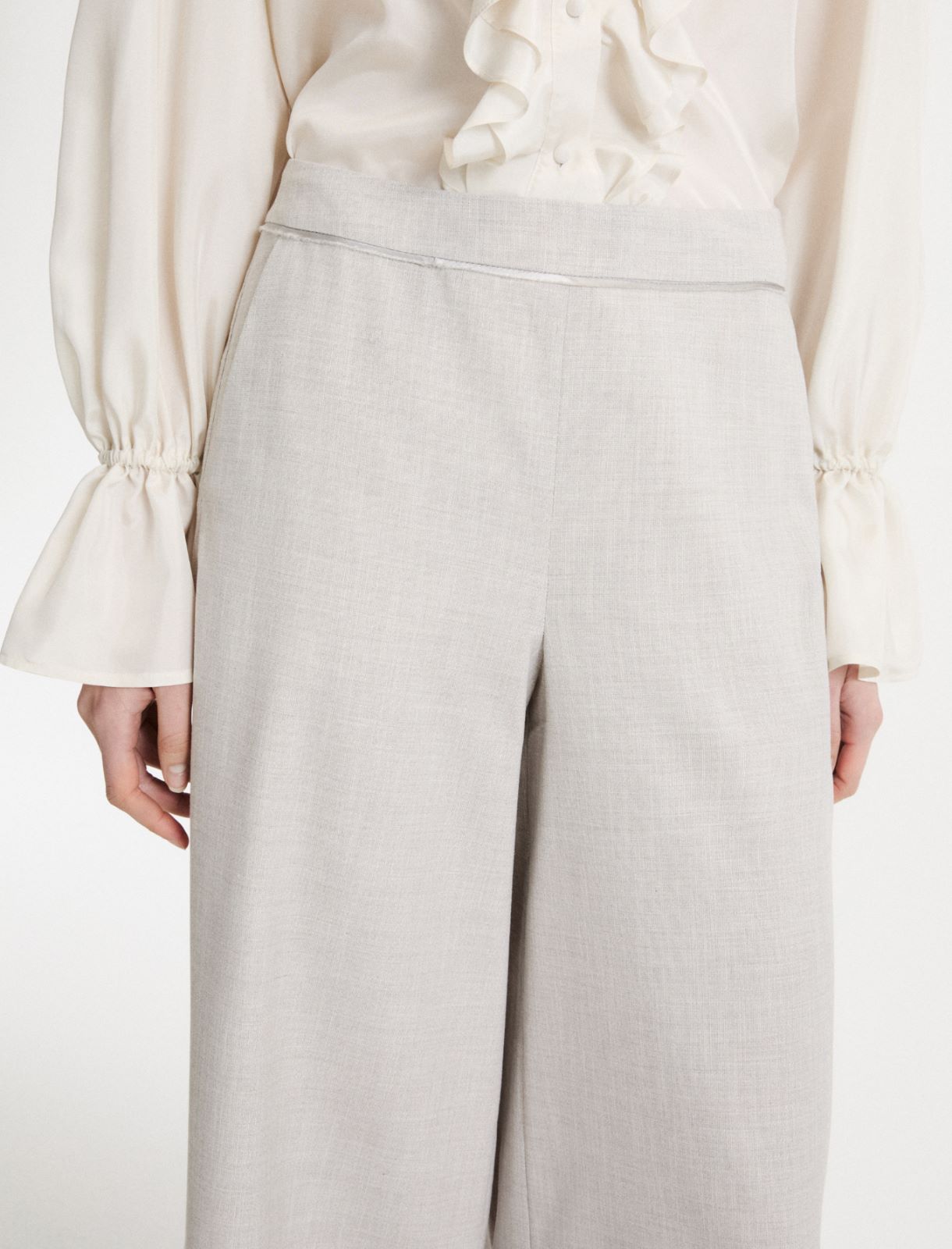 Wide-Leg-Hose - HELLGRAU - Marella - 5