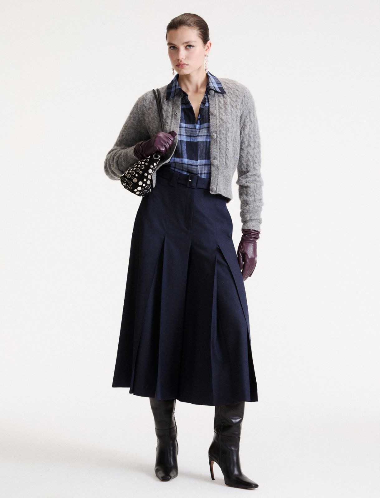 Pleated culottes - NAVY - Marella - 2
