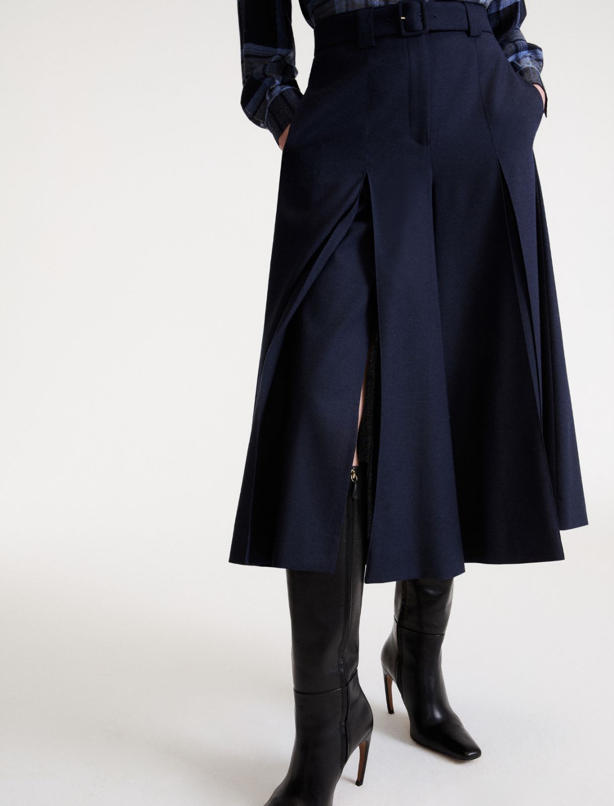 Pleated culottes - NAVY - Marella - 5