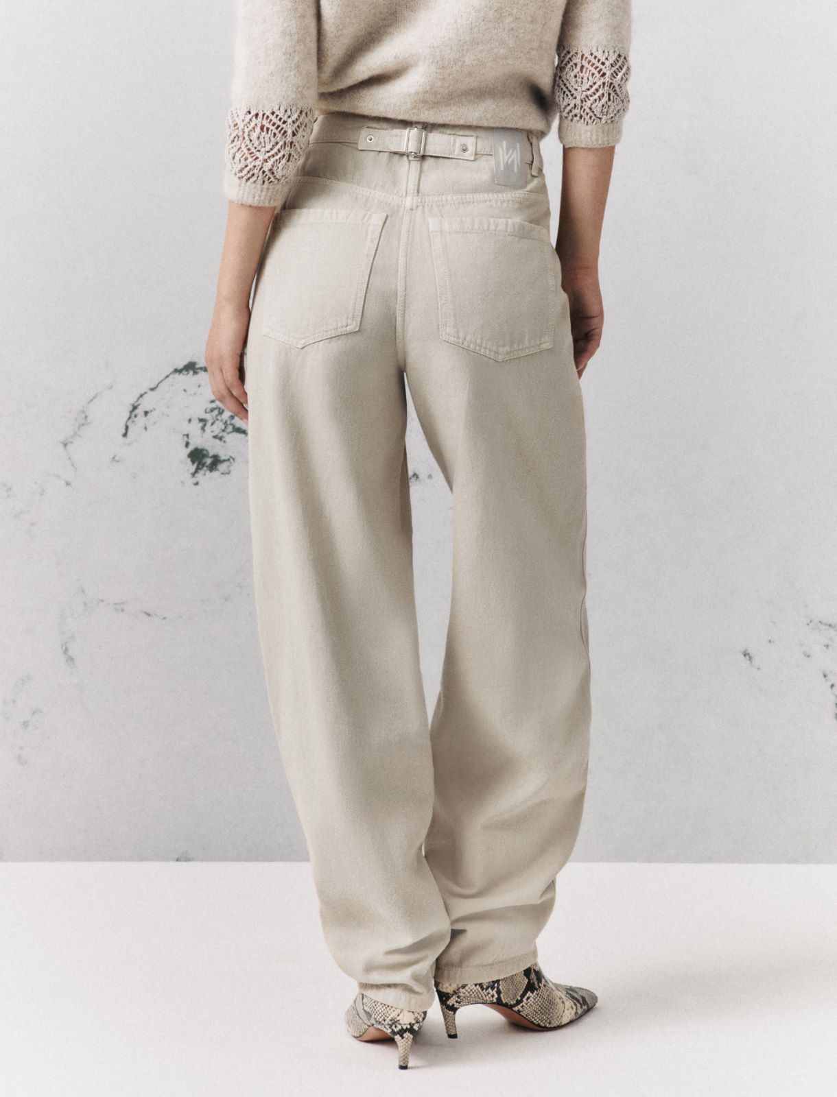 Cotton barrel-leg trousers - TURTLEDOVE - Marella - 3