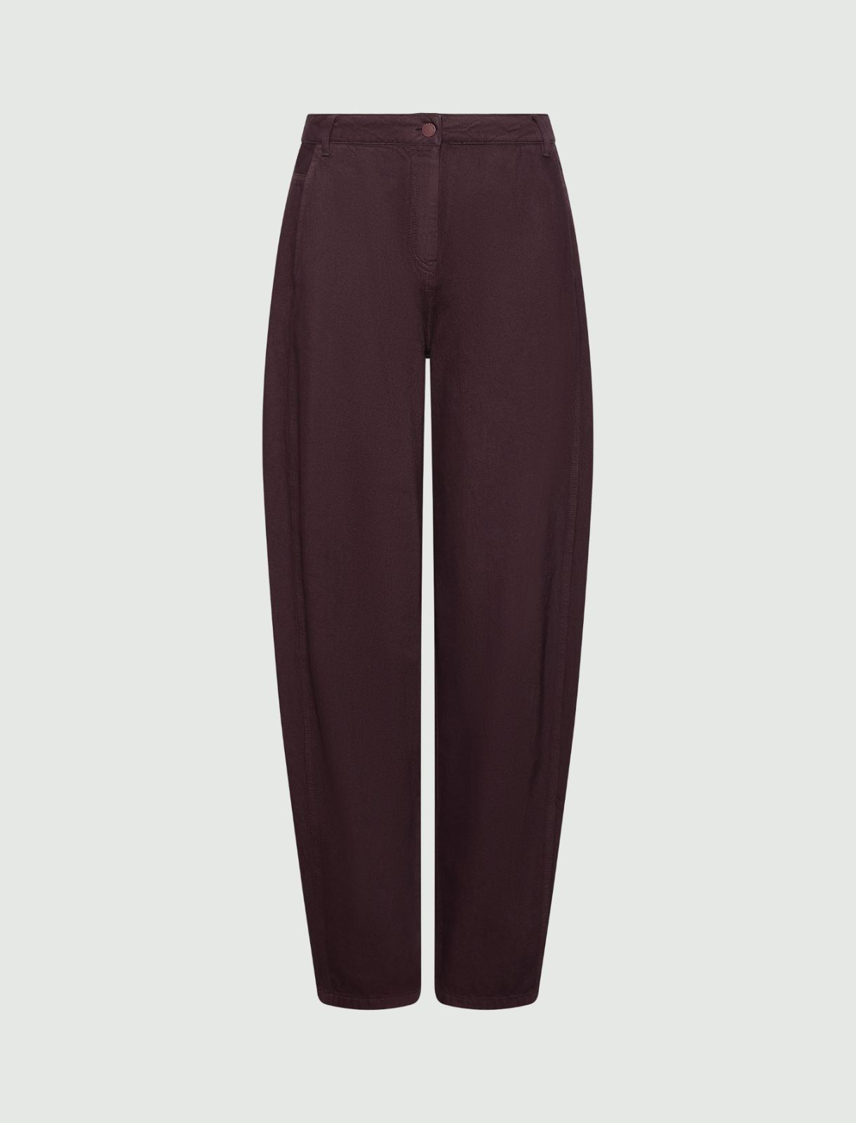 Cotton barrel-leg trousers - BLACKBERRY - Marella